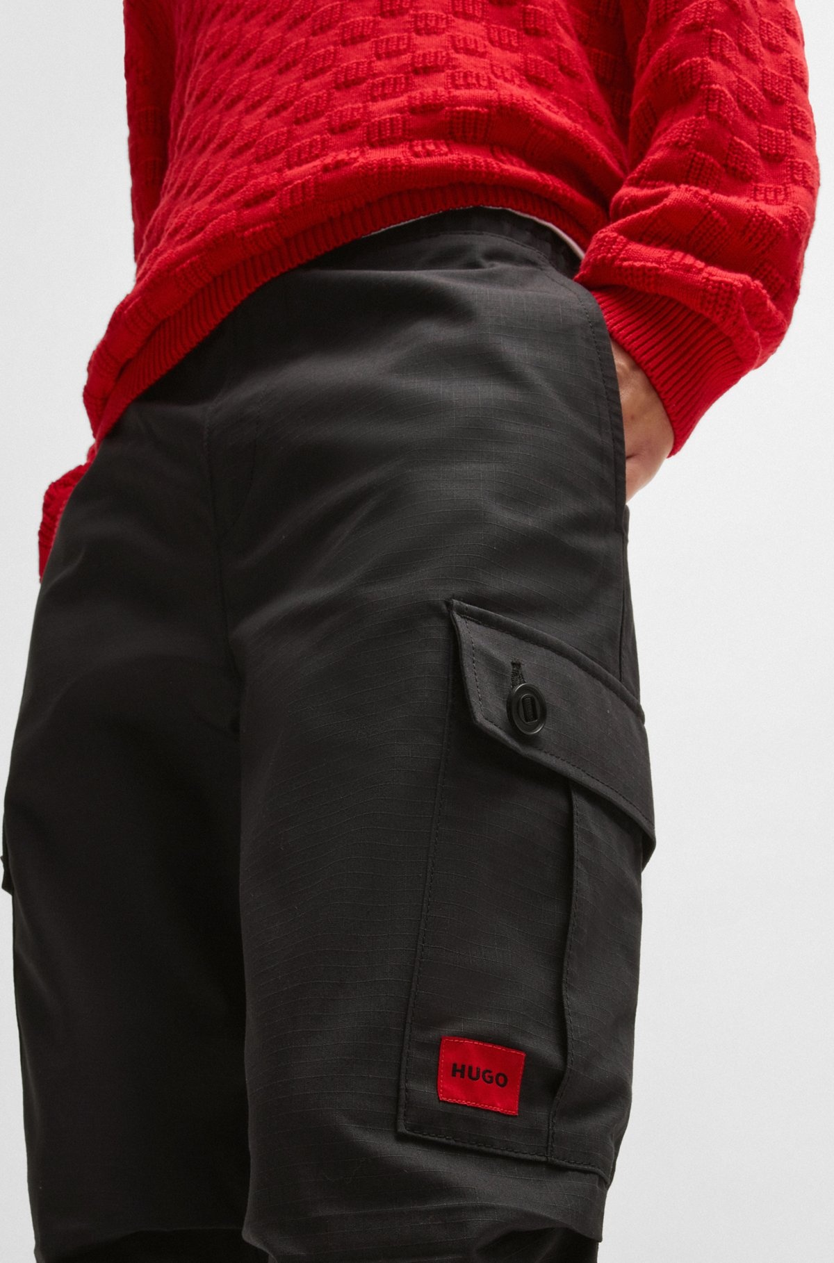 REGULAR-FIT CARGO TROUSERS IN RIPSTOP COTTON - 5