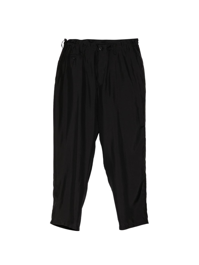 elasticated-waistband tapered trousers 1