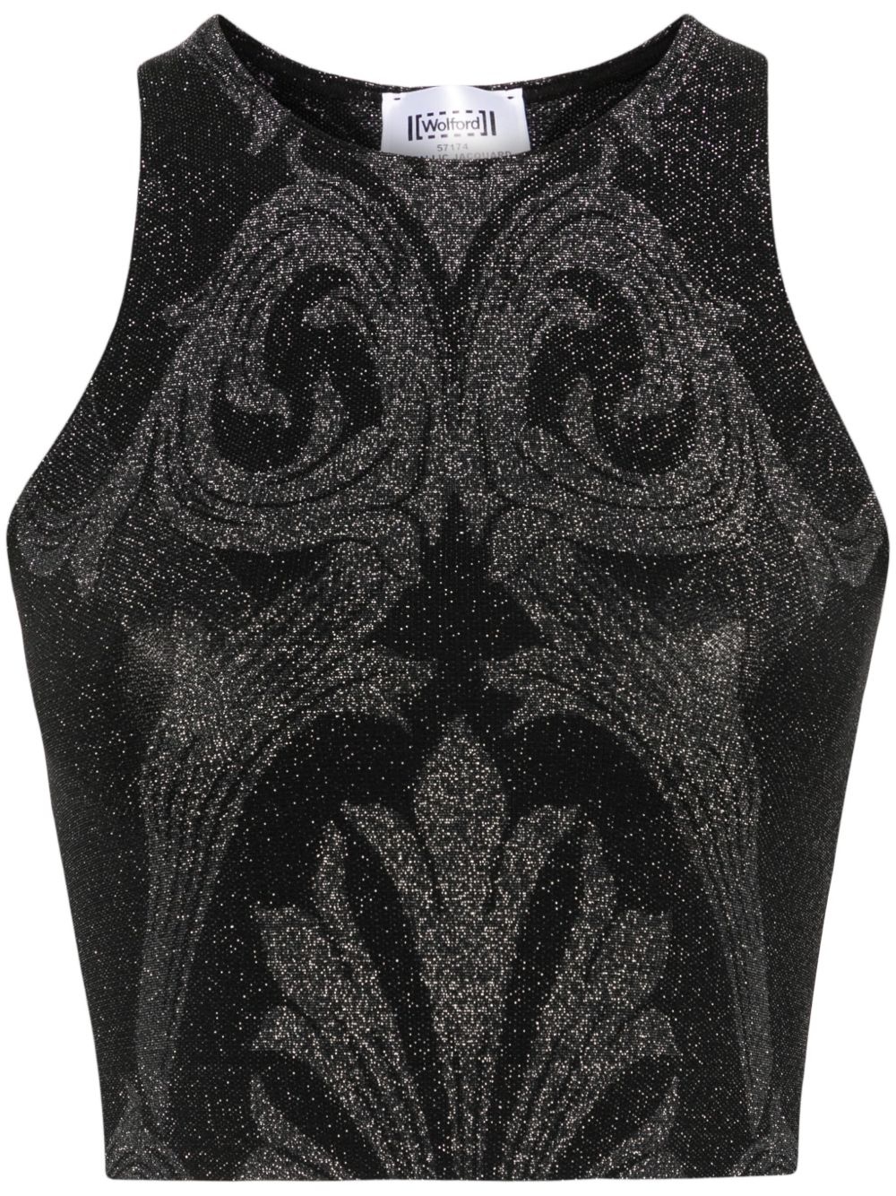 x ETRO floral-jacquard metallic crop top - 1