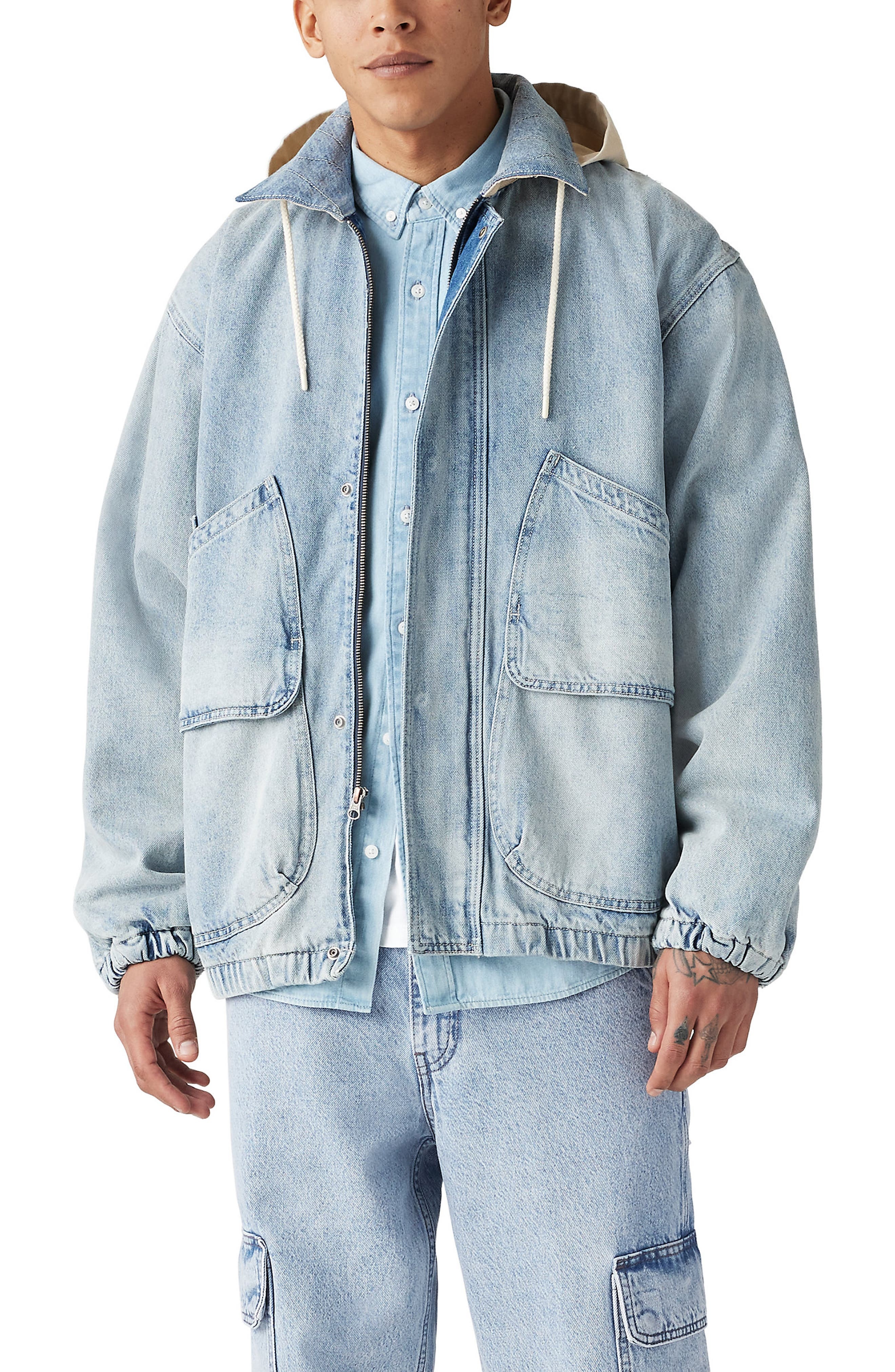 levi's Duboce Oversize Hooded Denim Work Jacket in On A Level at Nordstrom - 1