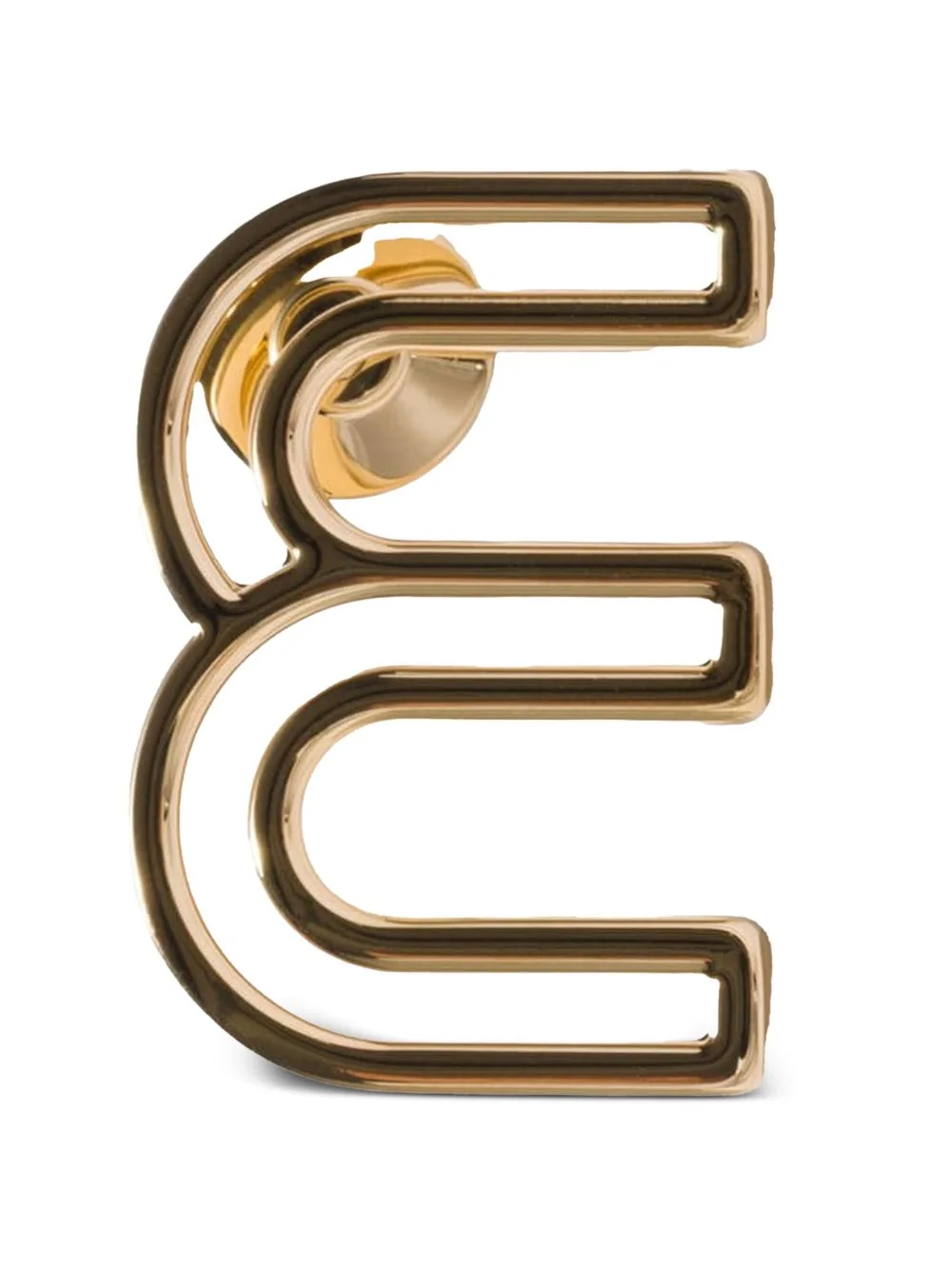 metal logo brooch - 1