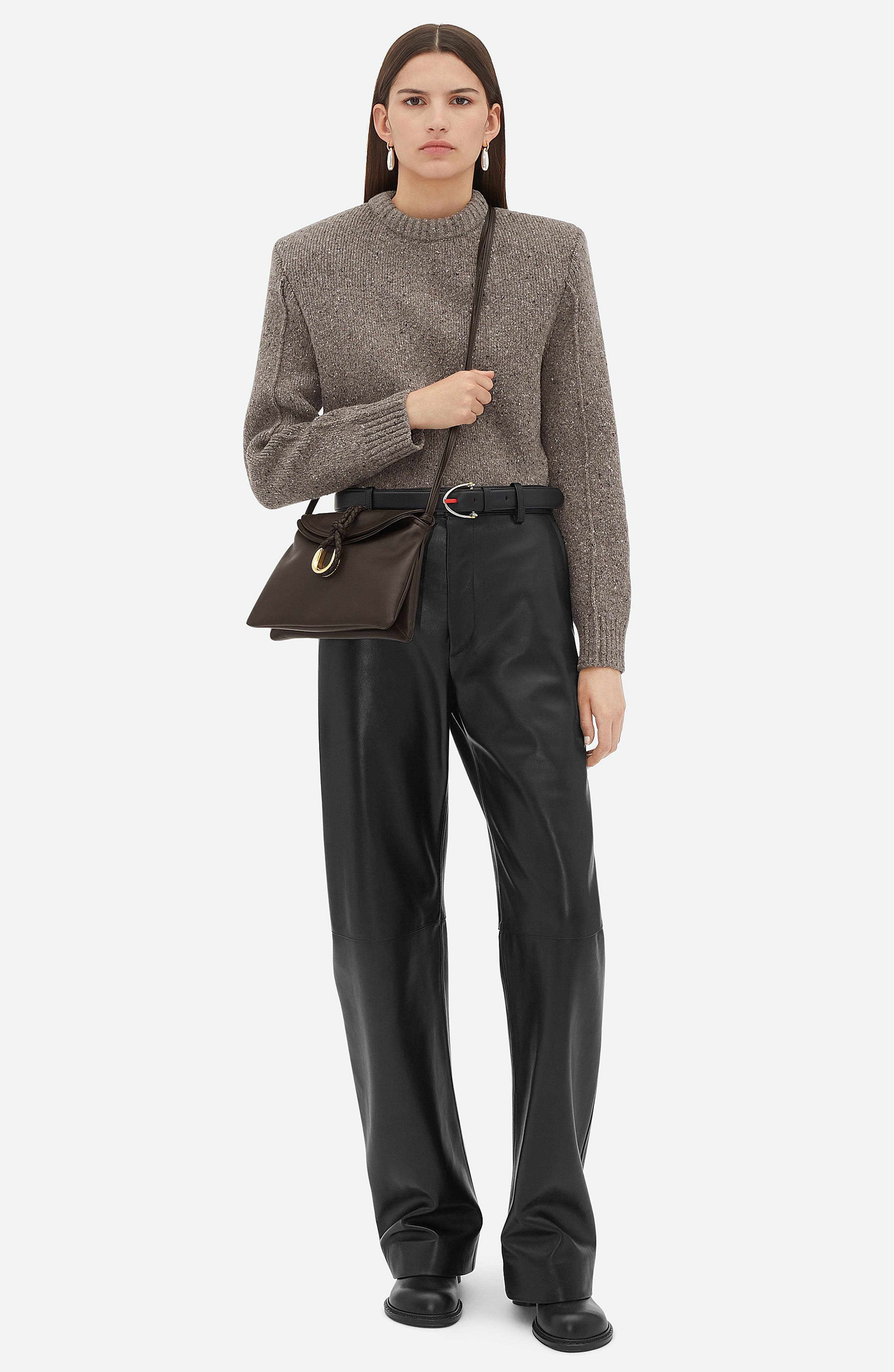 Bottega Veneta Small Liberta Leather Shoulder Bag in 2190 Fondant-M Brass at Nordstrom - 8