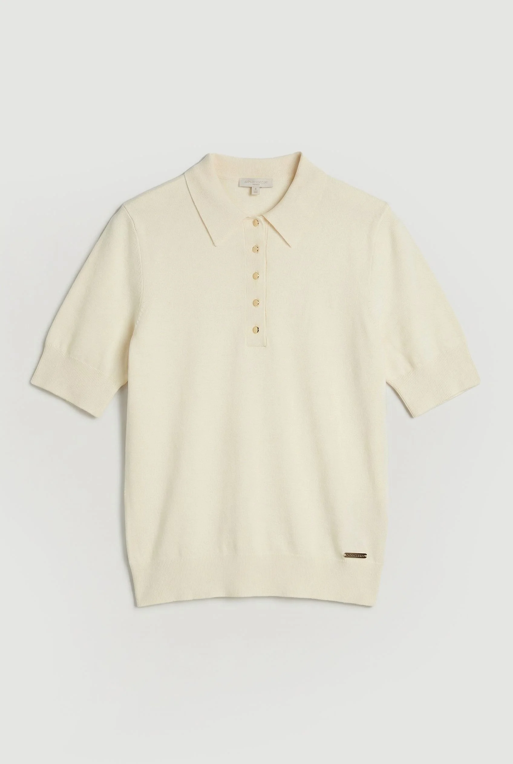 Viscose Blend Collared Polo Top - 1