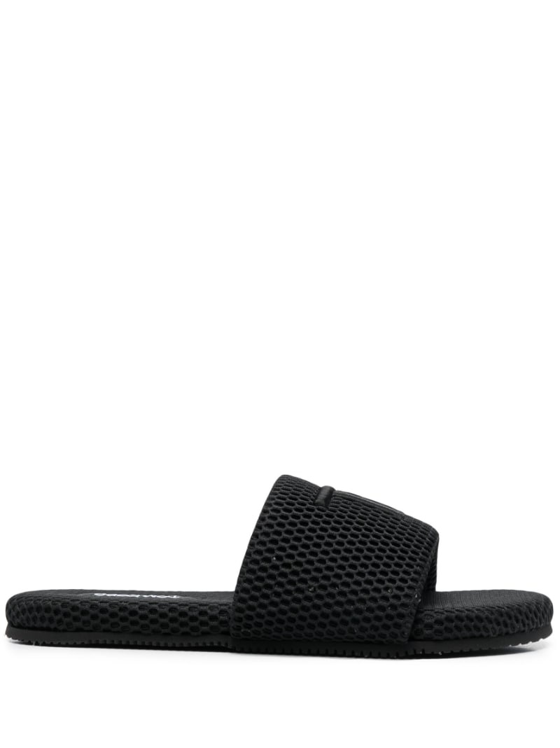 Harrison logo-embroidered mesh slides - 1