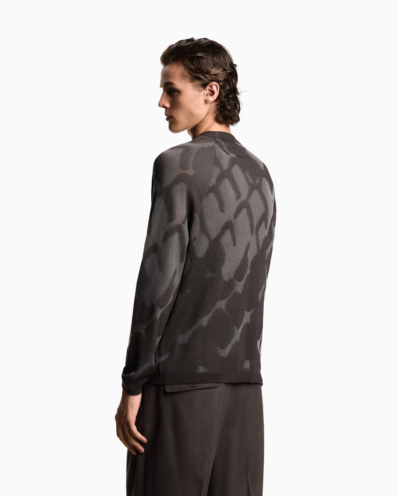 PLATED RIBBED VISCOSE-BLEND JUMPER WITH AN ALL-OVER DESIGN - 3