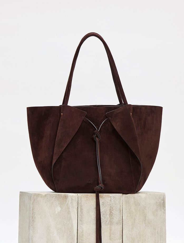 Marija Tote Bag in Dark Brown Suede - 4