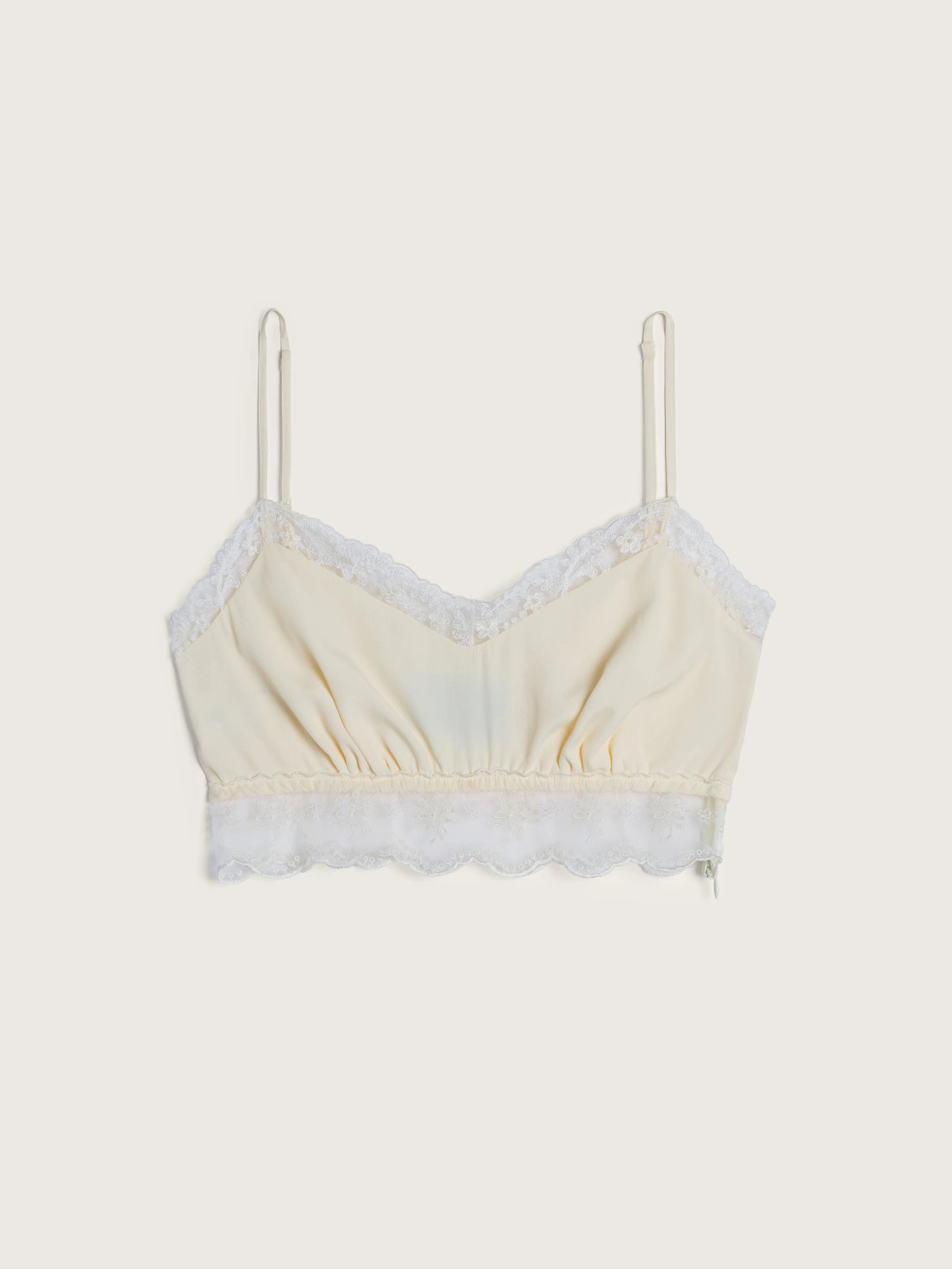 Lace Trim Negligee Bralette - 1