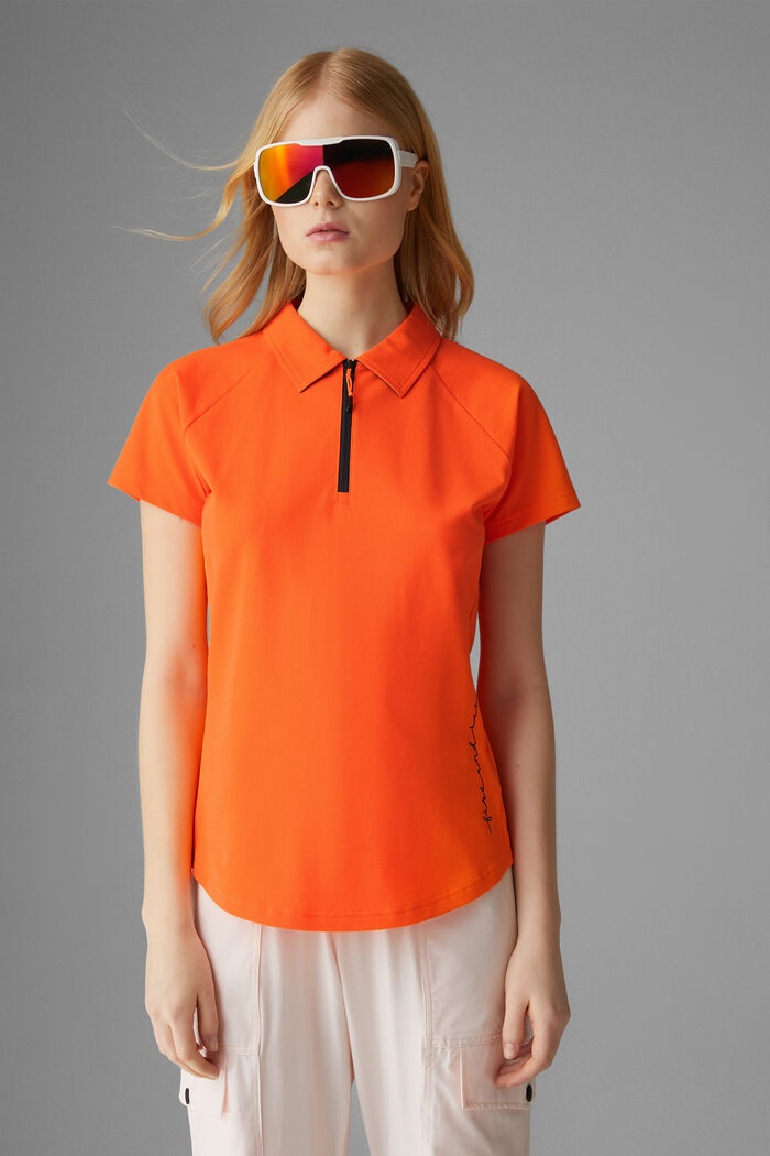 Carmela Functional polo shirt in Orange/Black - 2