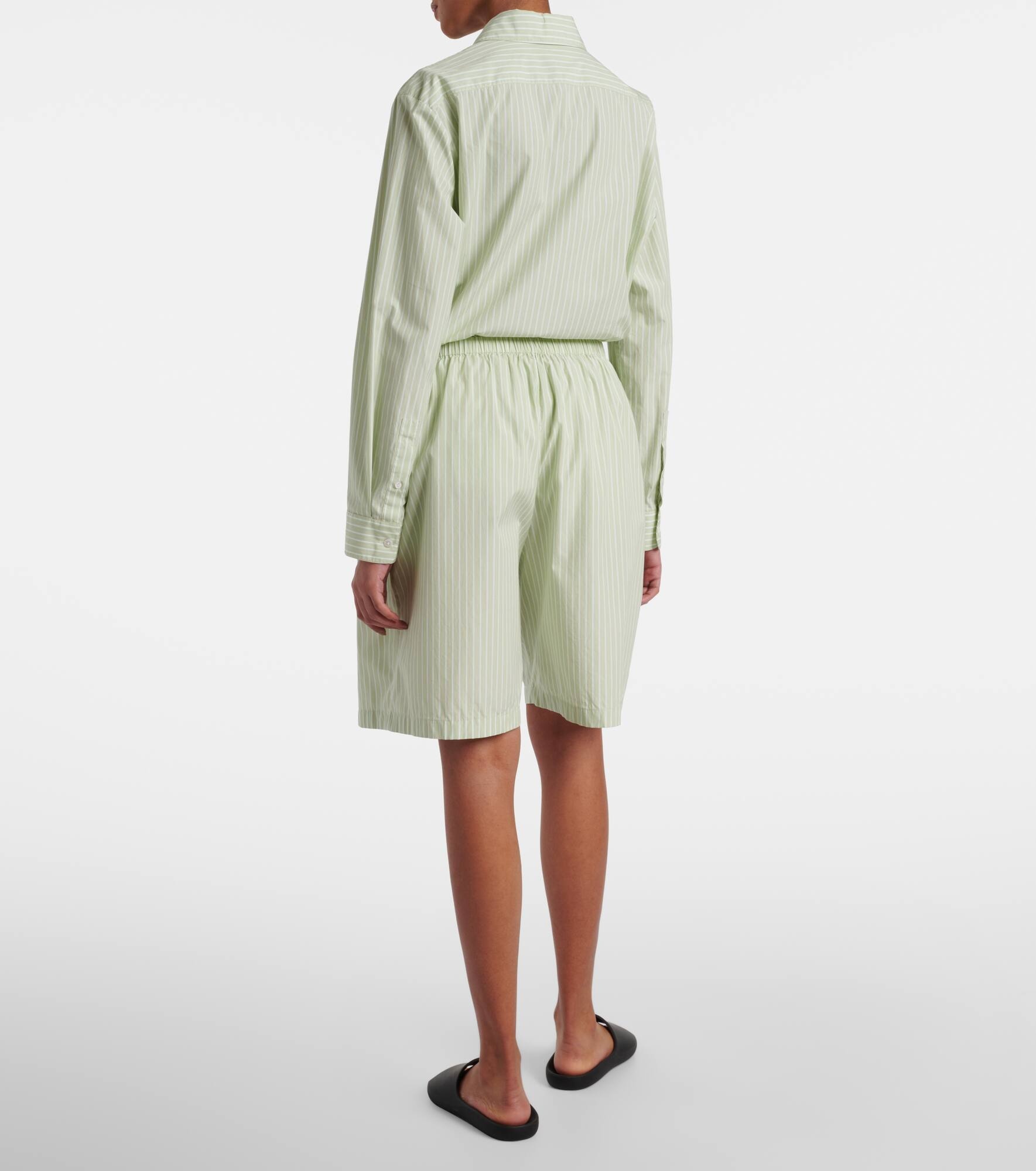 Zinnia striped cotton poplin Bermuda shorts - 3