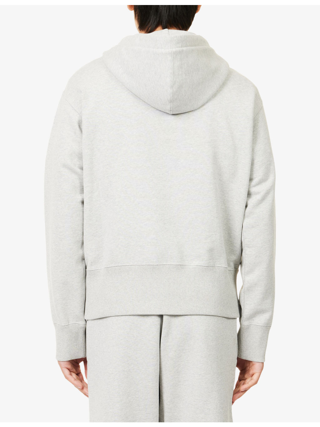 Double-Collar Logo-Patch Cotton-Jersey Hoody - 4