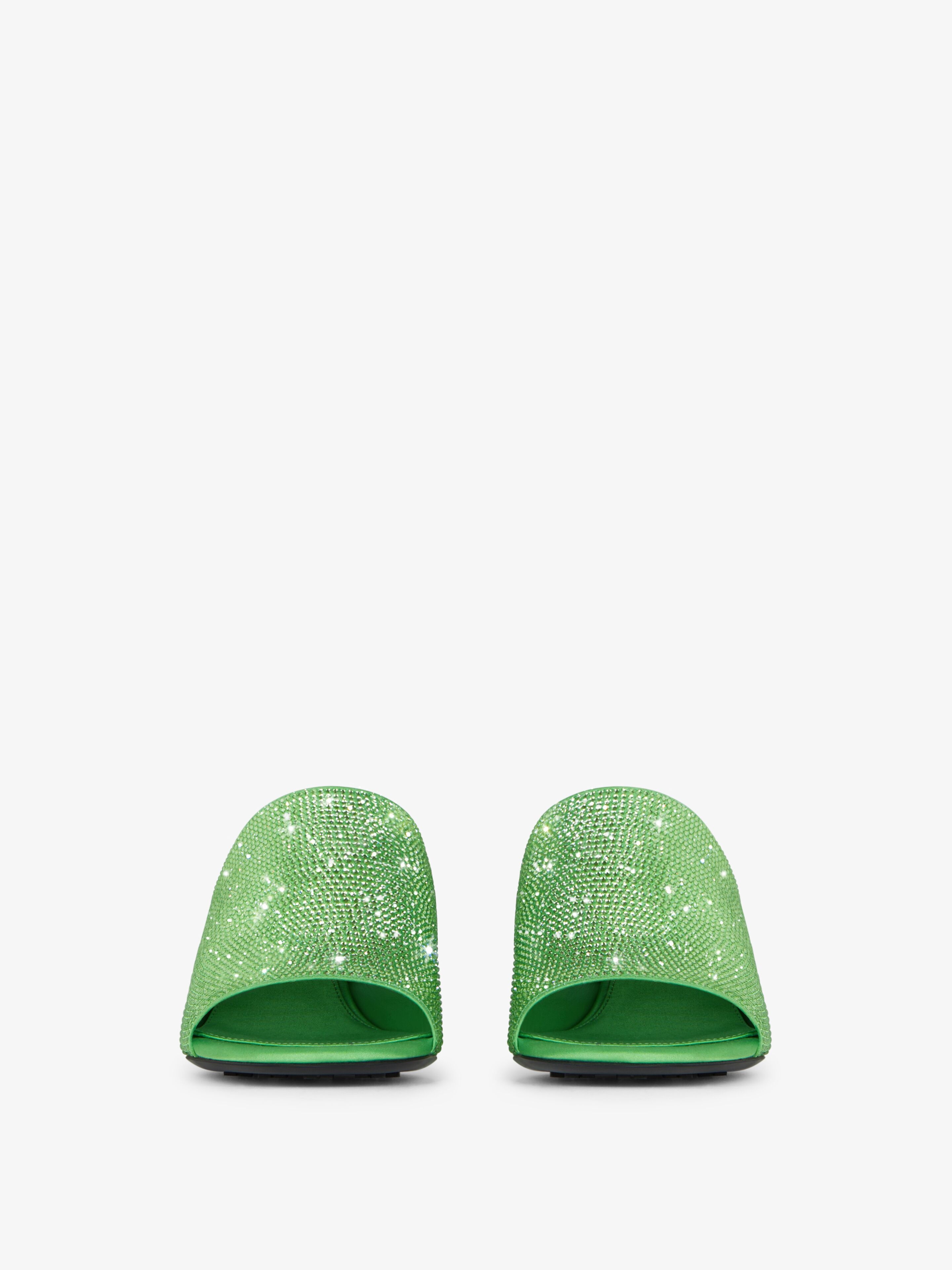 G CUBE MULES IN SATIN WITH STRASS - 2