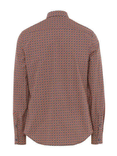 Prada geometric-print poplin shirt outlook