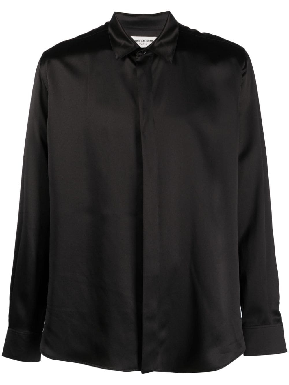 satin-finish silk shirt - 1