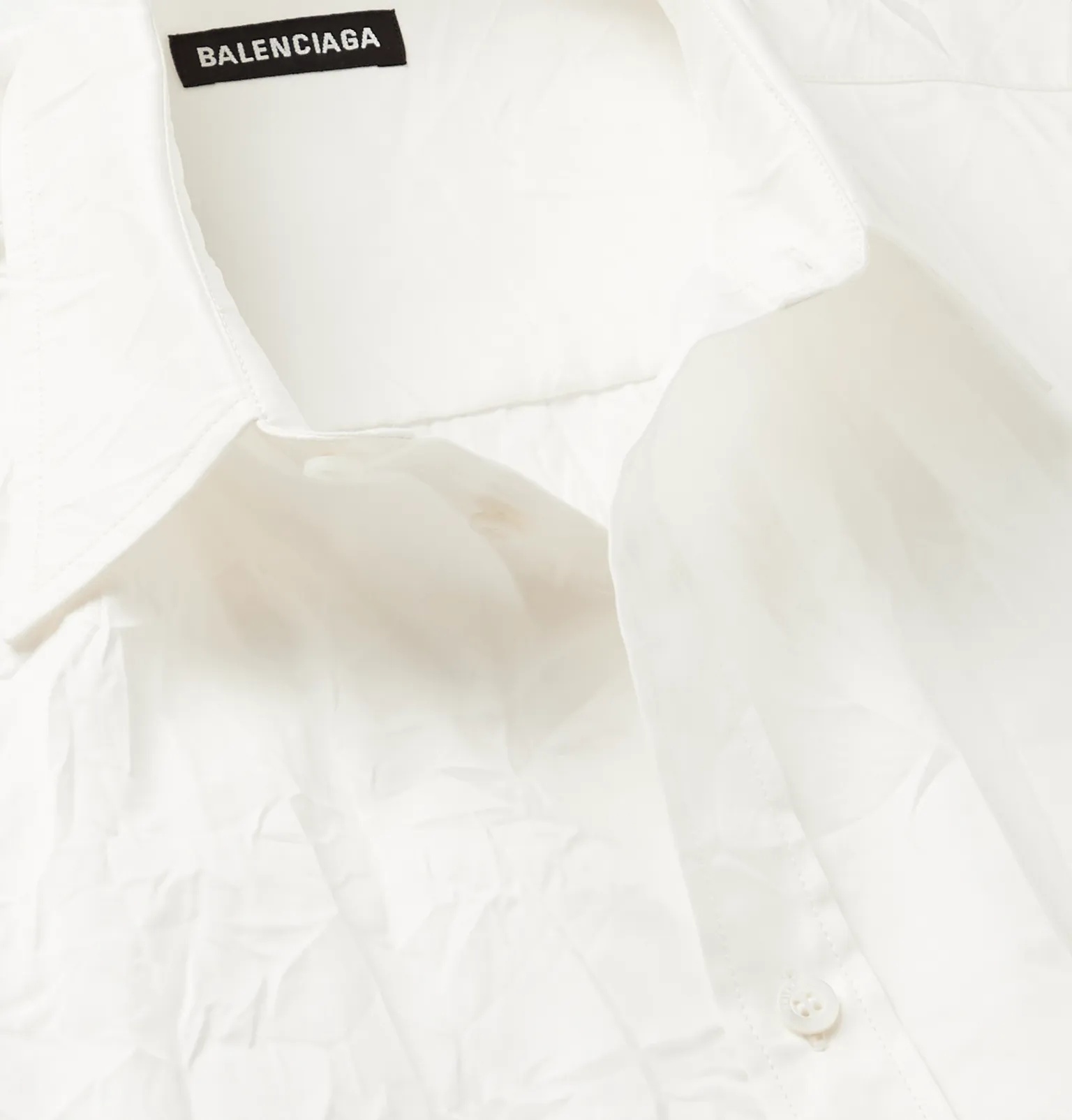 Cocoon Oversized Logo-Embroidered Crinkled Cotton-Poplin Shirt - 6