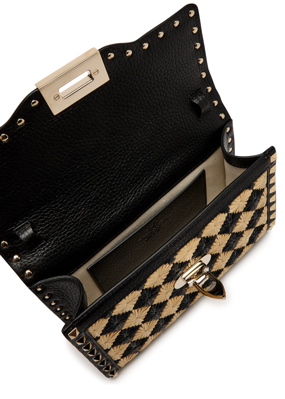 Valentino Garavani Rockstud Faux Raffia Shoulder bag - 4