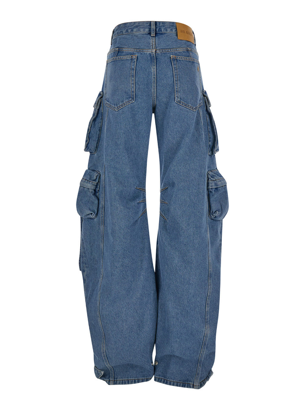 The Attico Women 'Fern' Blue Cargo Jeans With Logo Patch In Denim Woman - 2