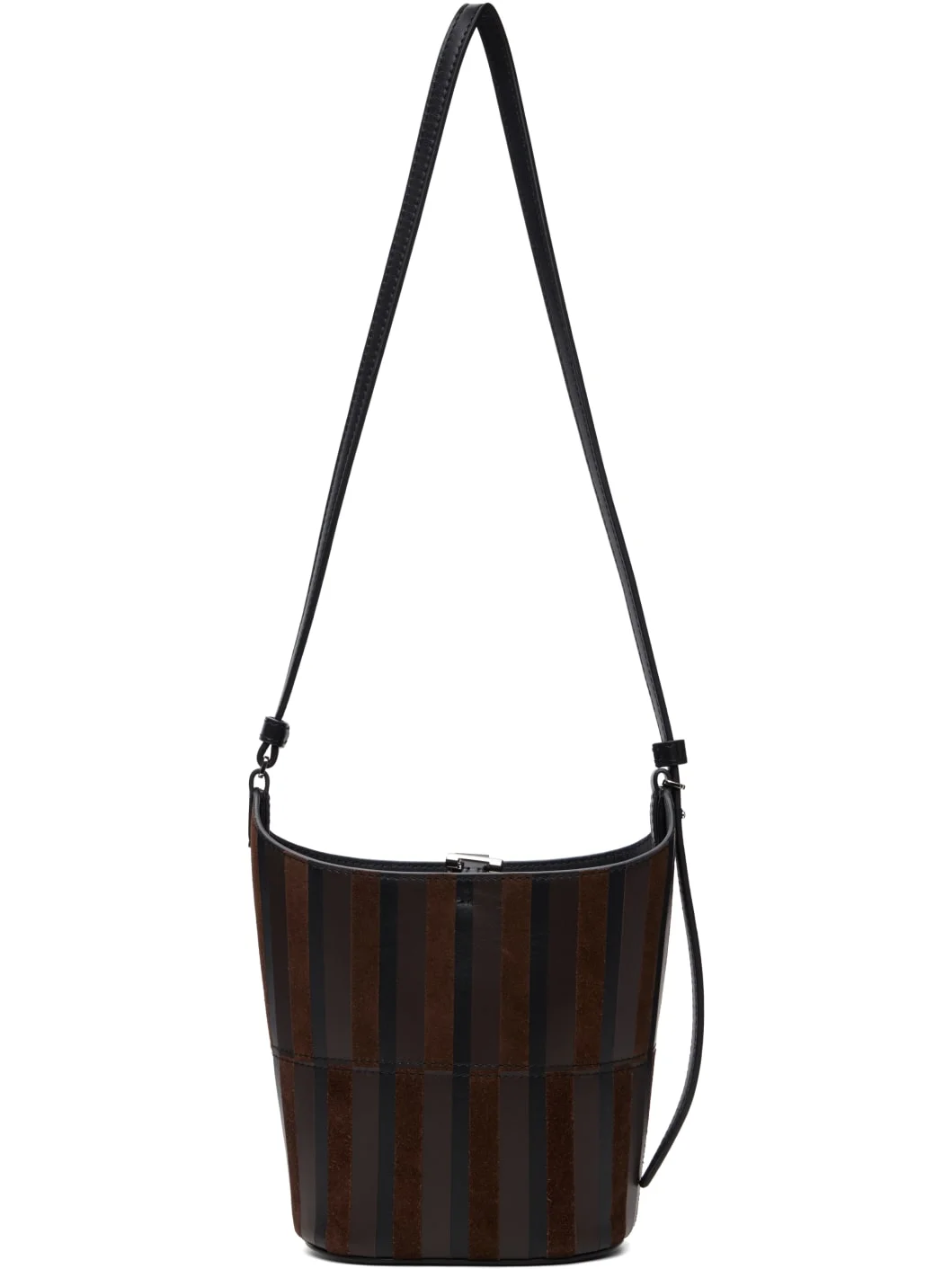 Black & Brown Mini Intarsia Bucket Tote - 1