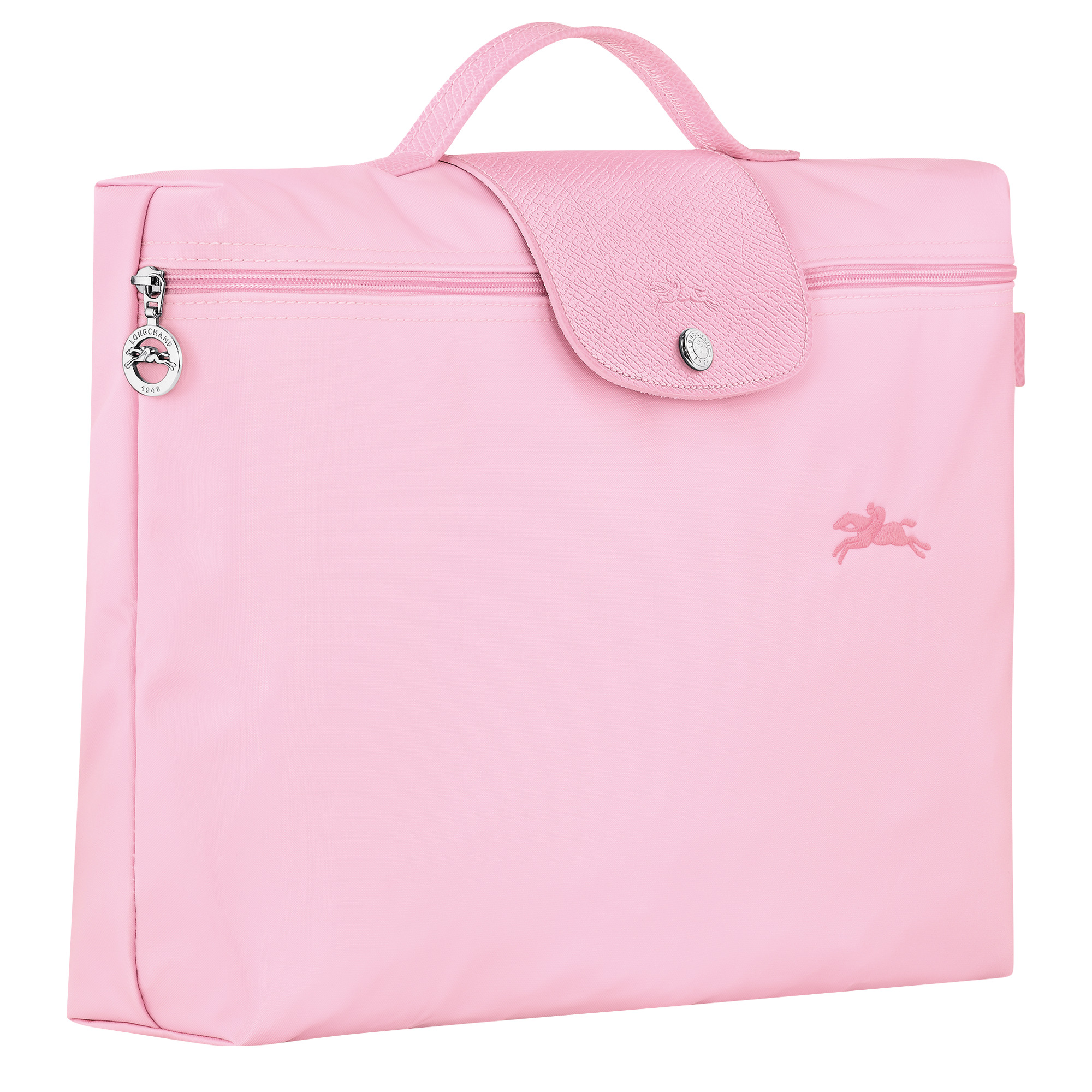 Le Pliage Green Pouch with handle Pink - Recycled canvas