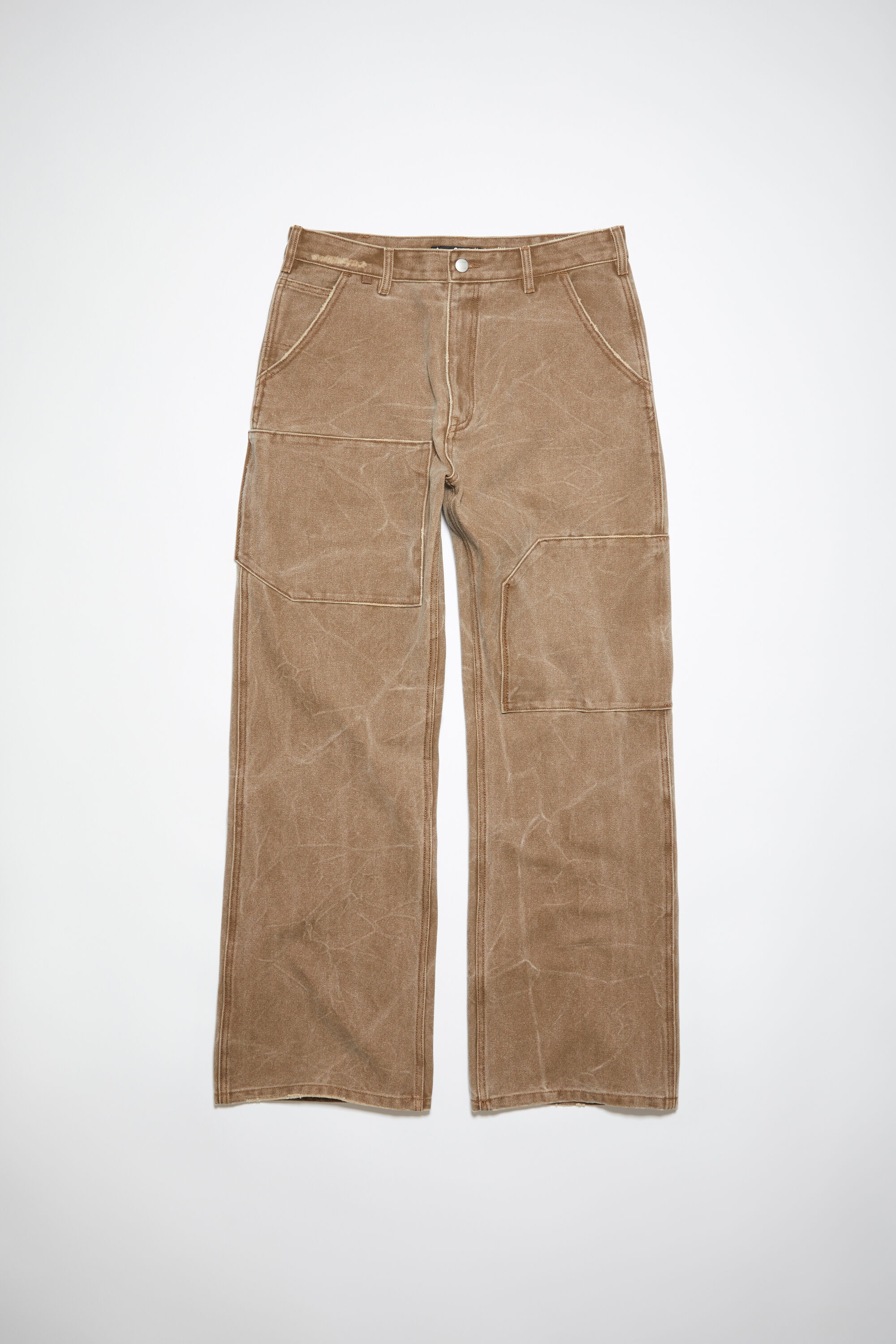 Patch canvas trousers - Toffee brown - 1