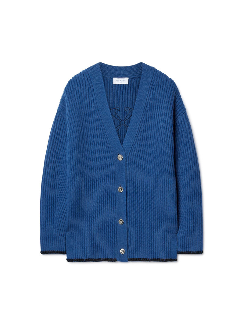 Merino Wo Trim Arrow Cardigan - 1