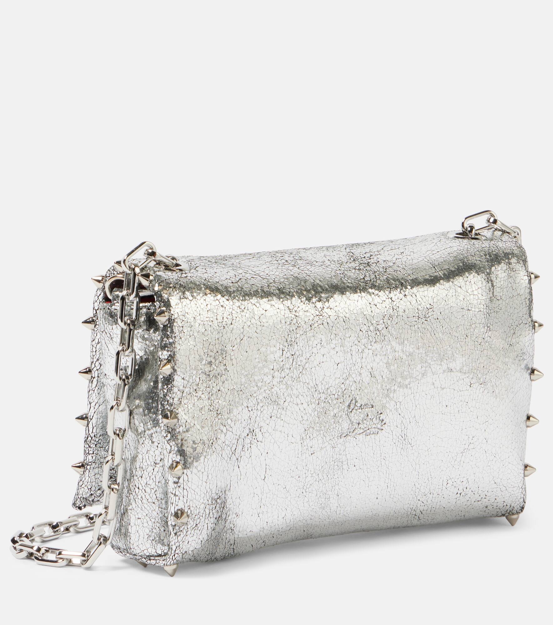 Spiked metallic leather crossbody bag - 4