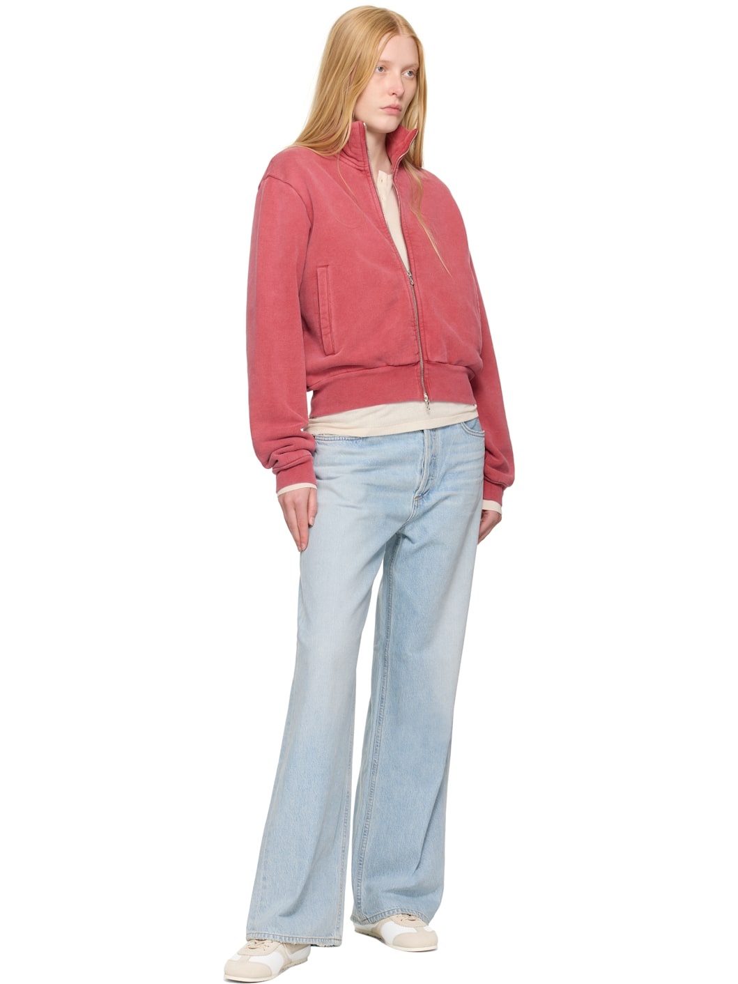 Blue Wide Low Slung Jeans - 4