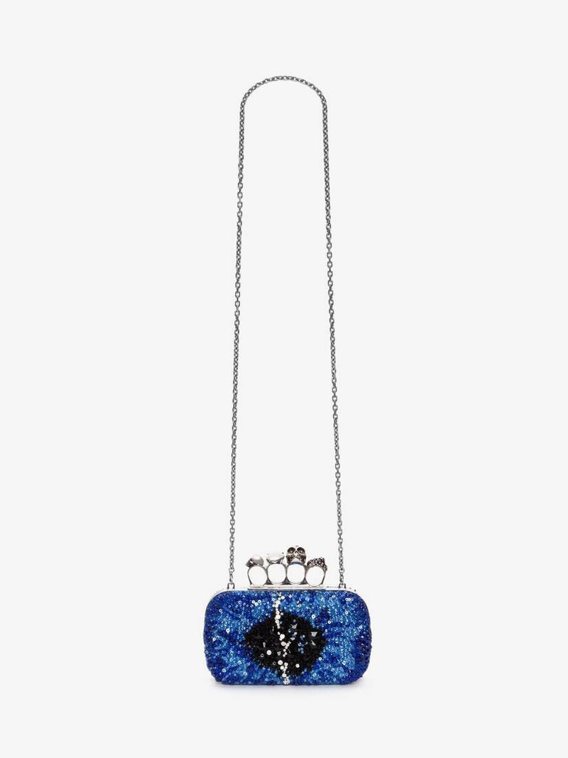 Women's Iris Knuckle Clutch in Blue 5