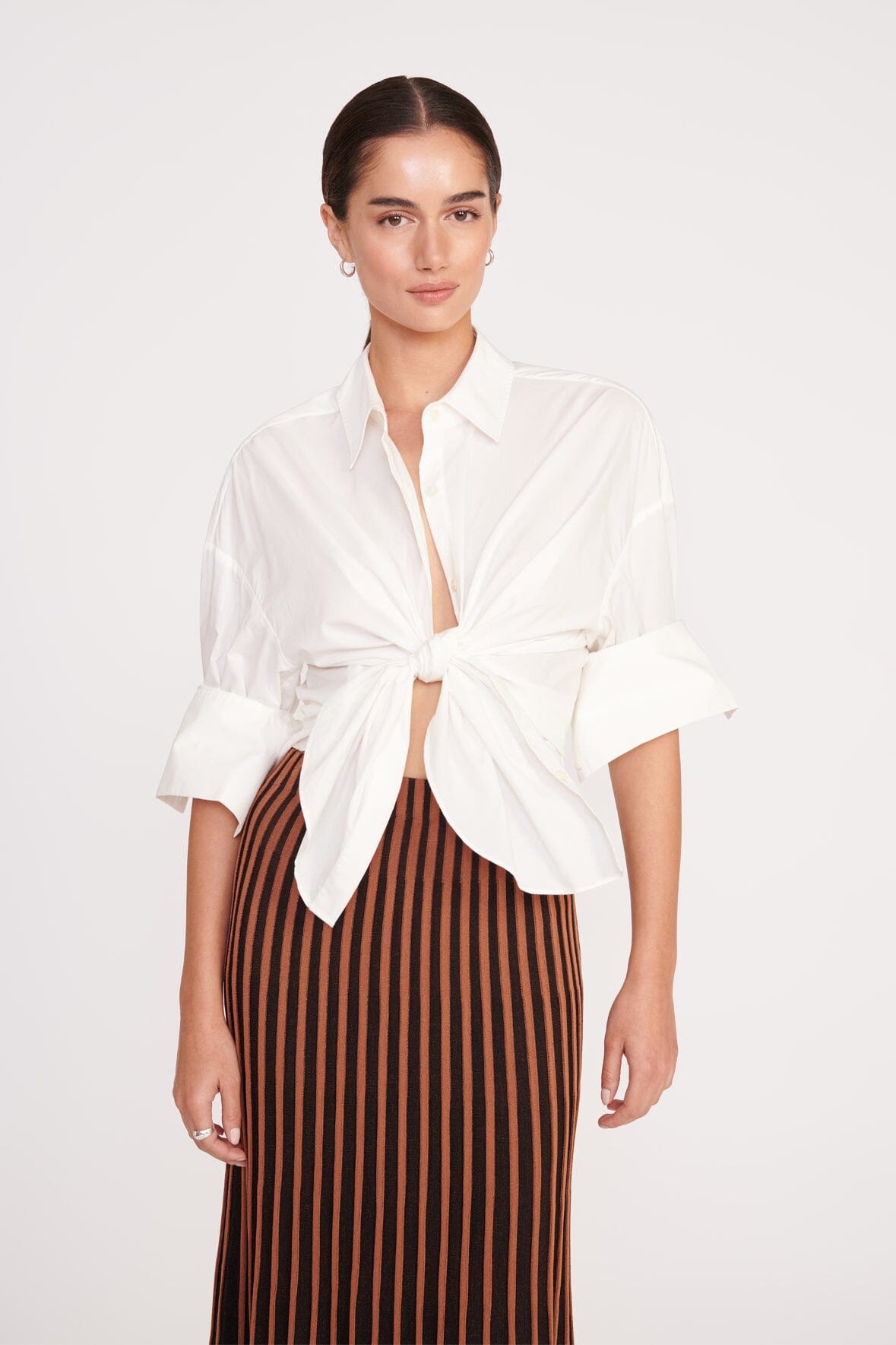 STAUD ALEIDA SKIRT TAN BLACK - 3