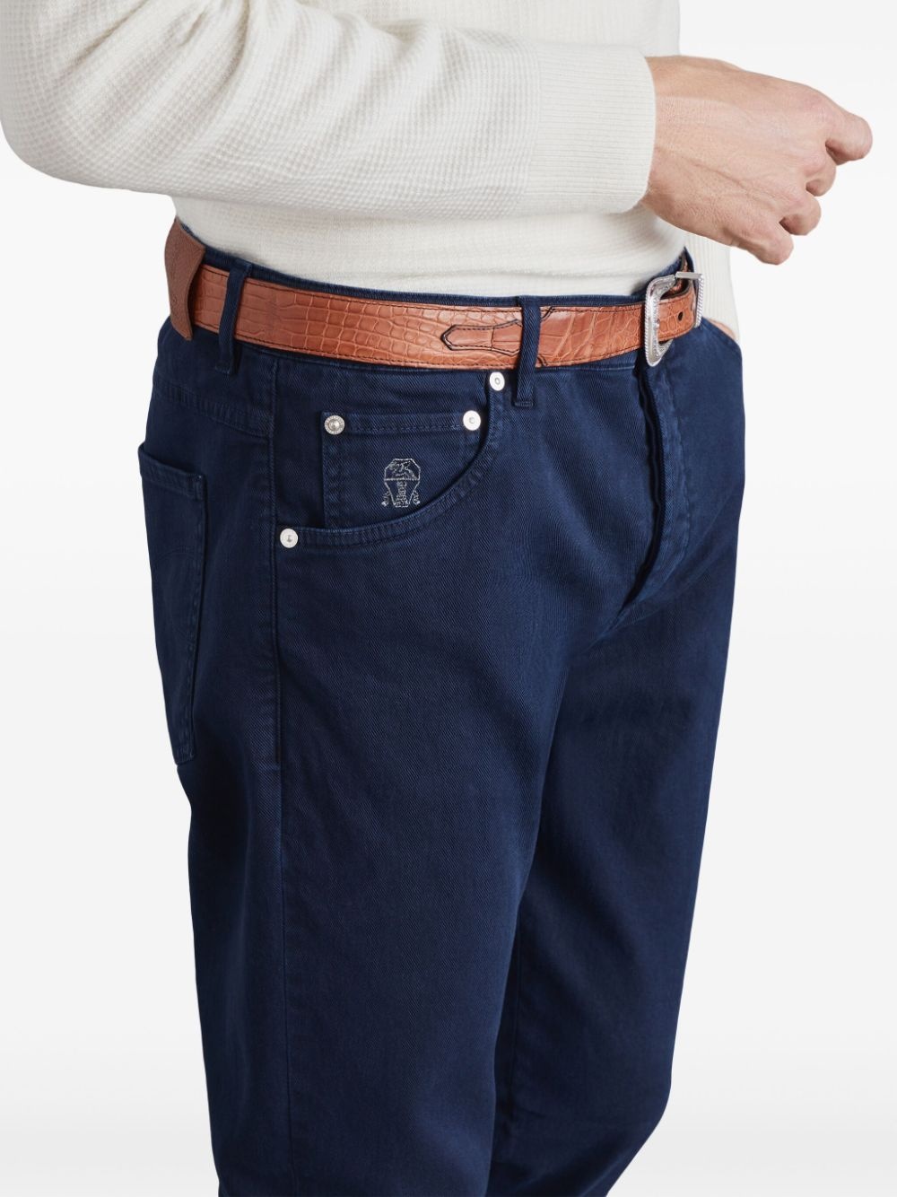logo-embroidered jeans - 5