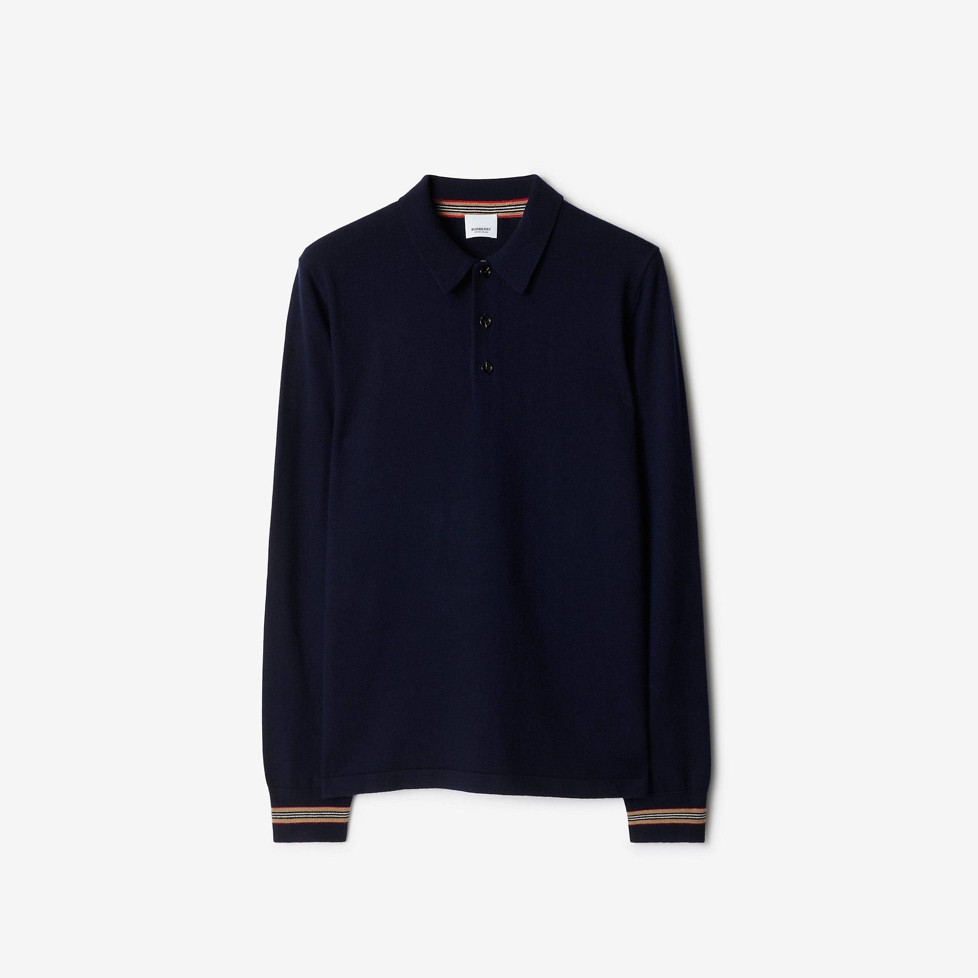 Long-sleeve Wool Polo Shirt - 1