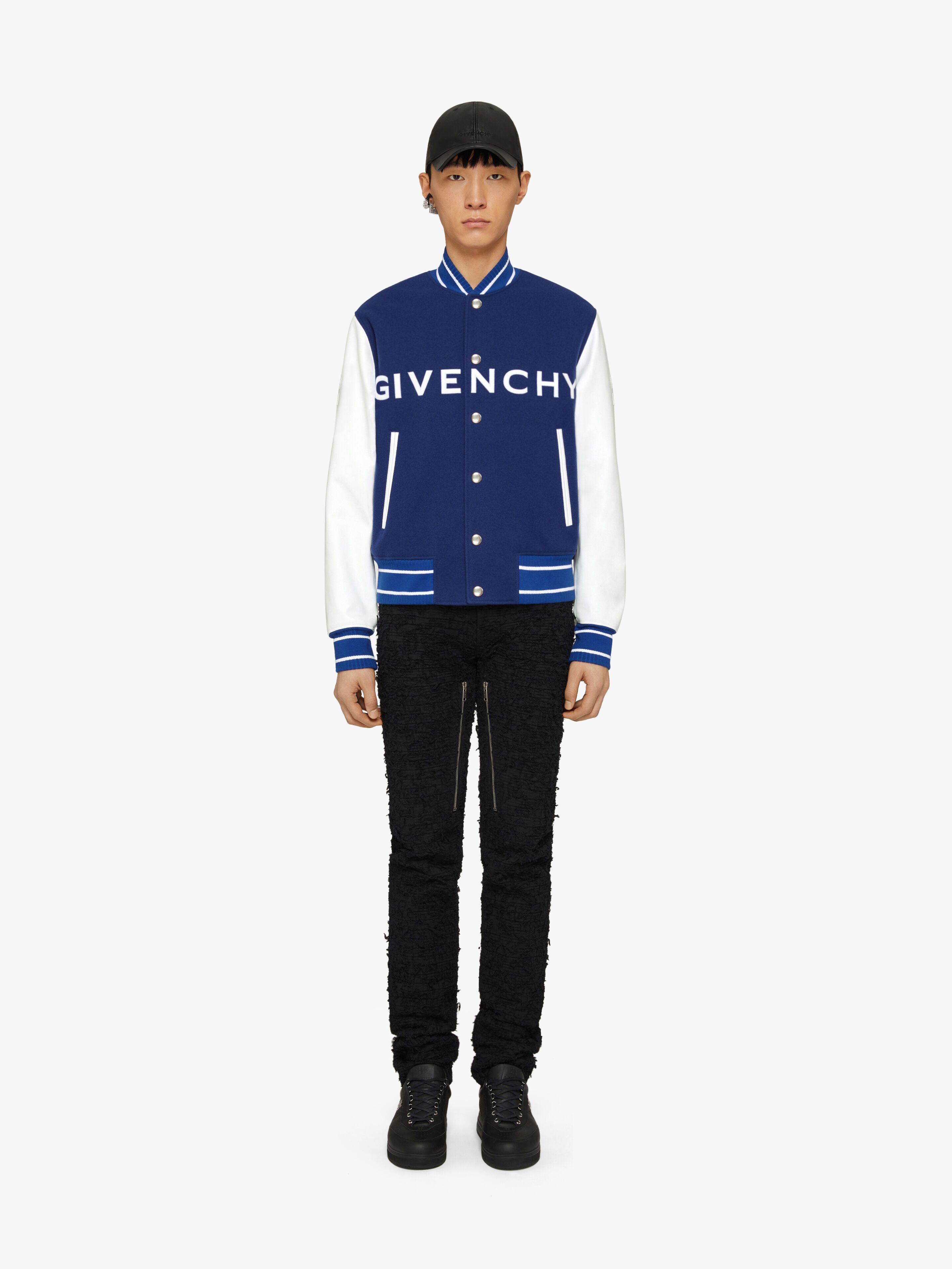 VARSITY JACKET IN WOOL AND GIVENCHY LEATHER - 2