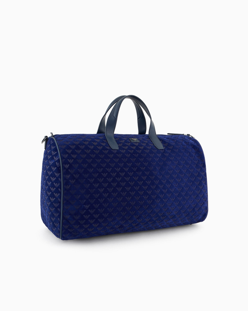 EMPORIO ARMANI SUEDE DUFFEL BAG WITH ALL-OVER EMBOSSED EAGLE outlook