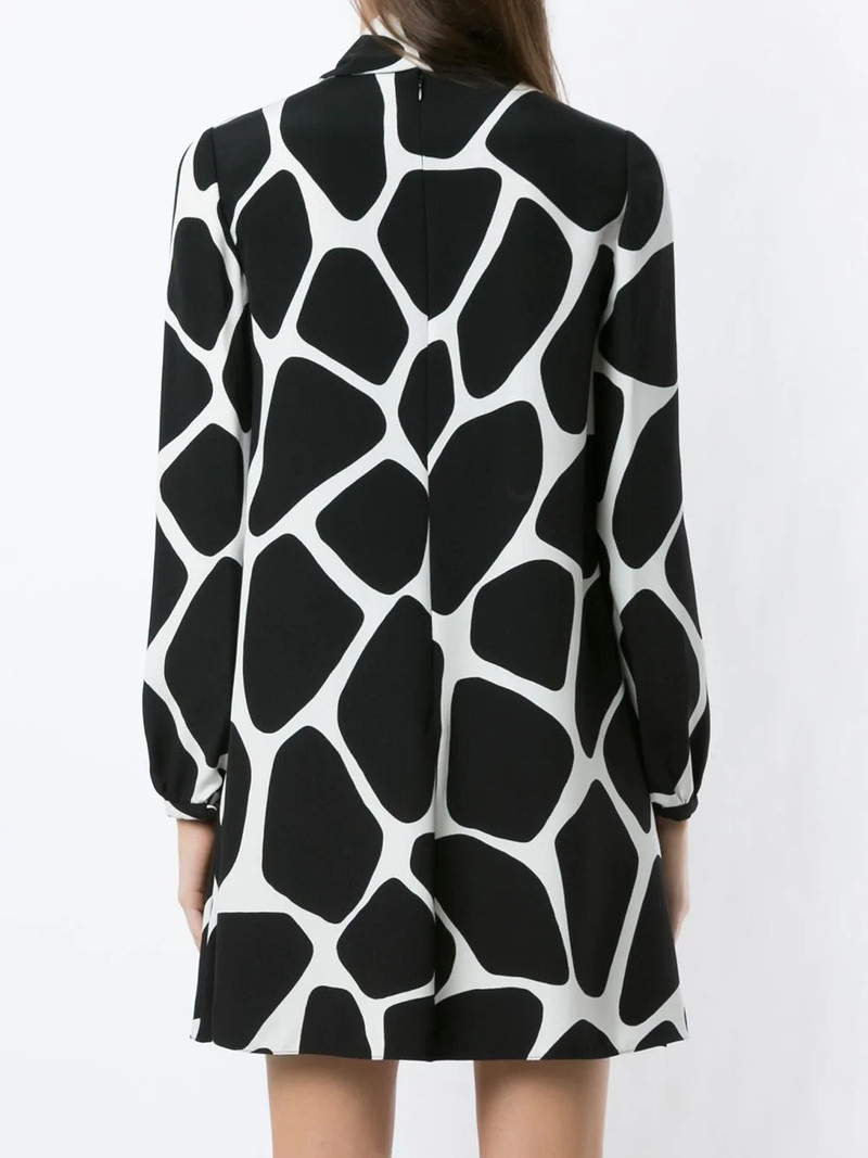 giraffe print silk mini dress 4