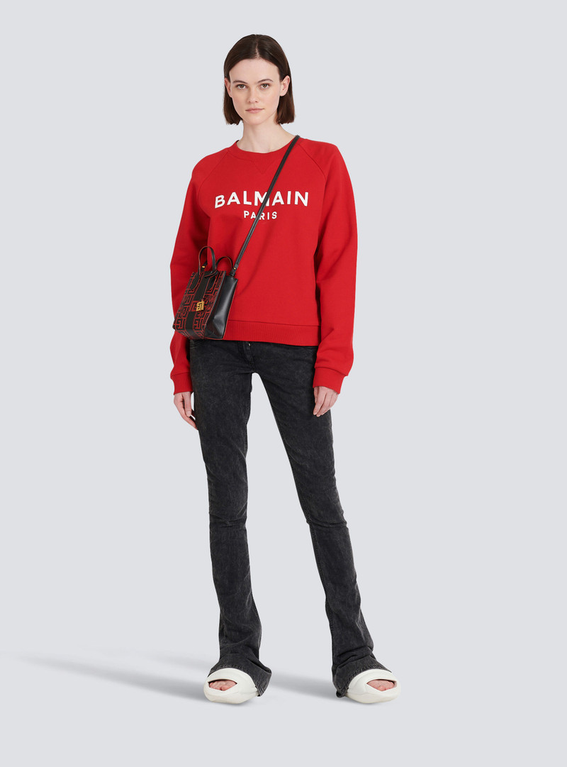 Balmain Eco-designed cotton sweatshirt with Balmain logo print outlook