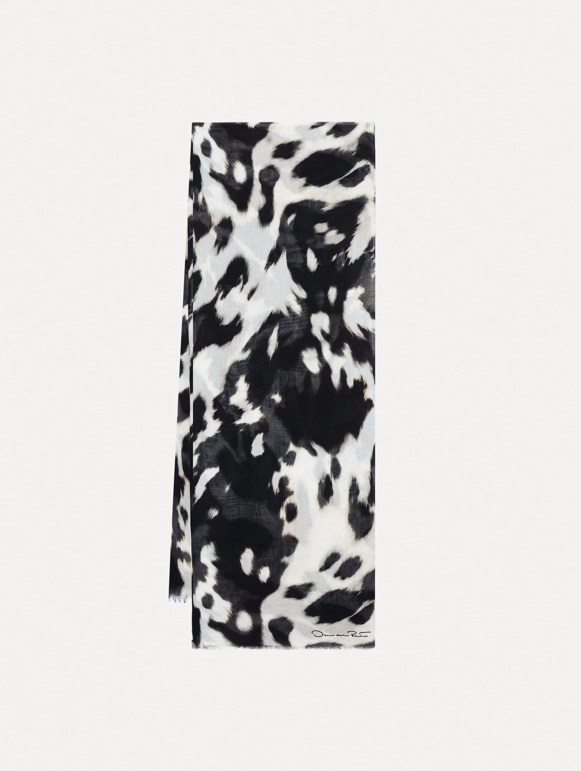 COW PRINTED FOULARD SCARF - 1