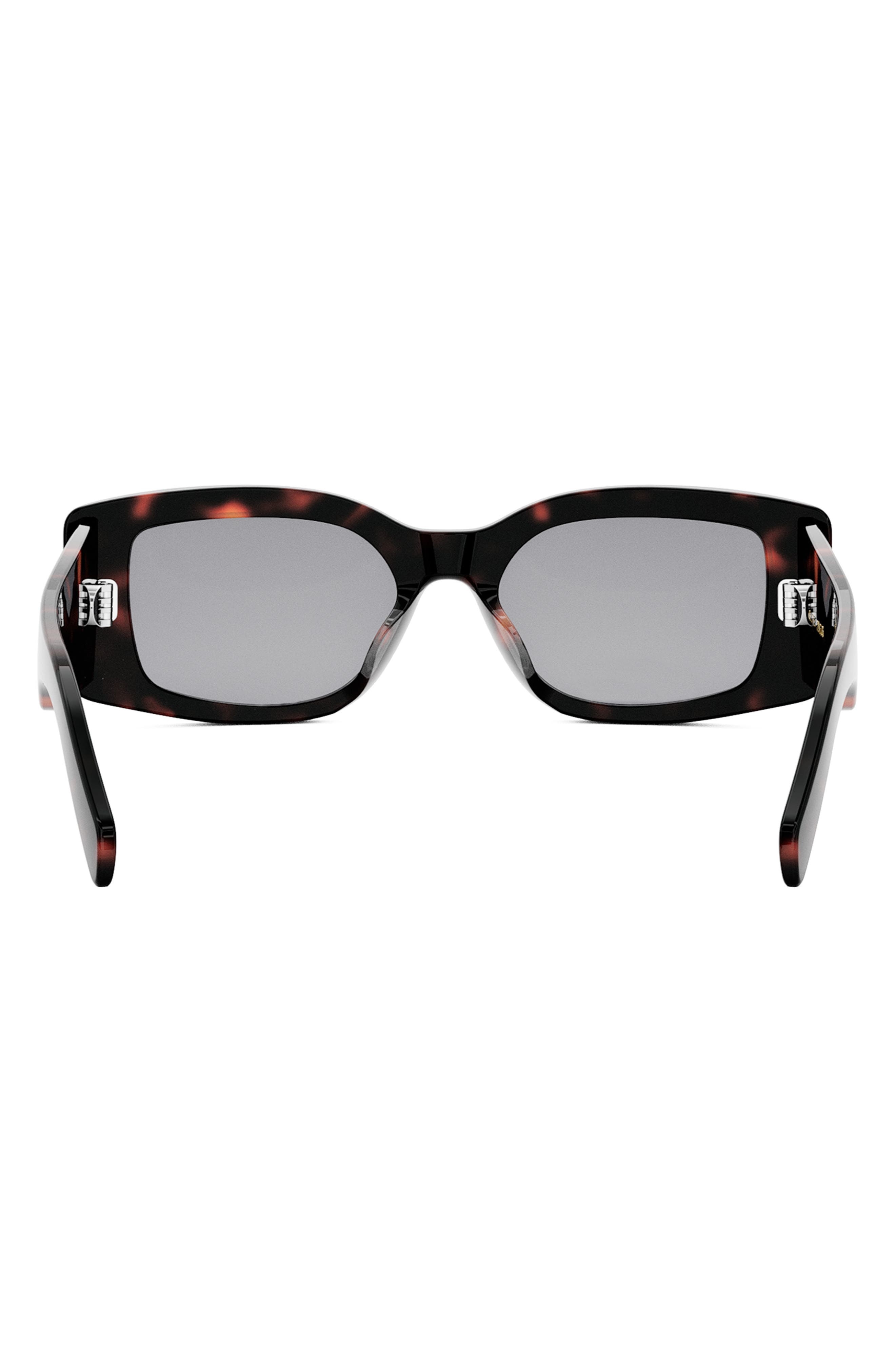 CELINE Triomphe 53mm Rectangular Sunglasses in Dark Havana /Smoke at Nordstrom - 5