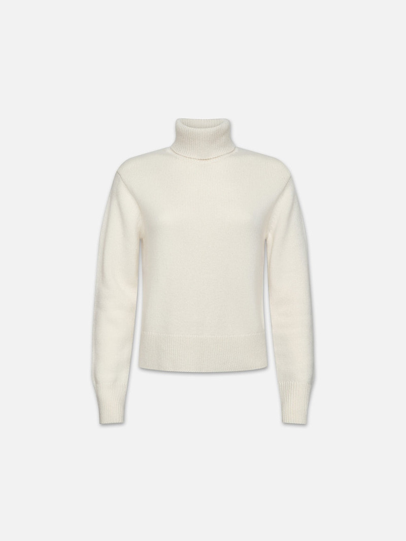 Cashmere Turtleneck Sweater in Cream 1