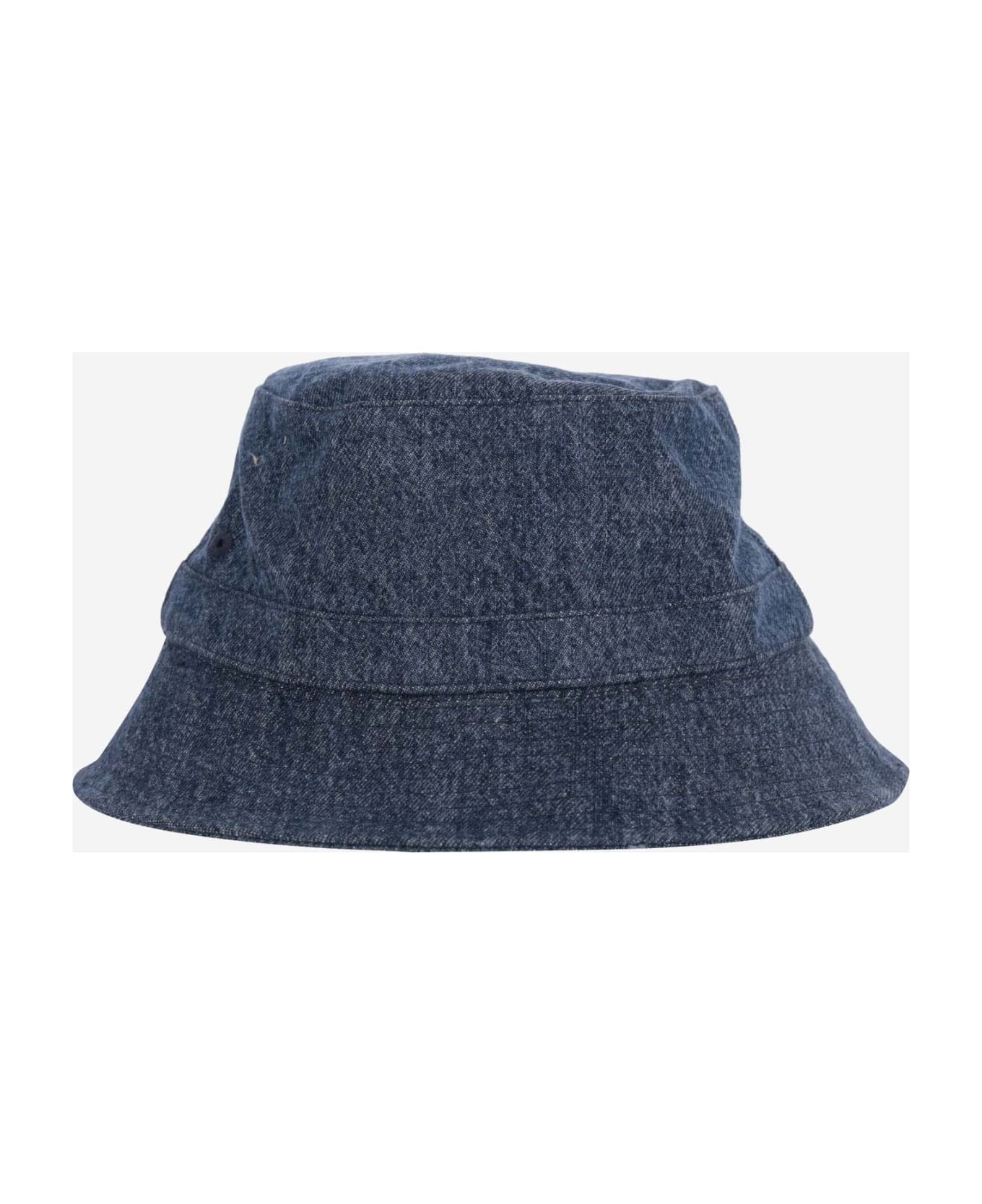 Denim Bucket Hat With Logo - 4
