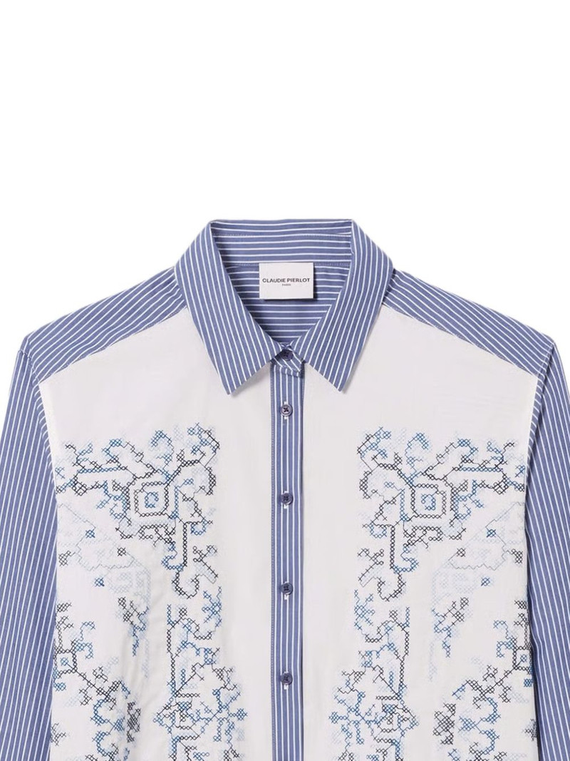 Claudie Pierlot striped embroidered shirt outlook