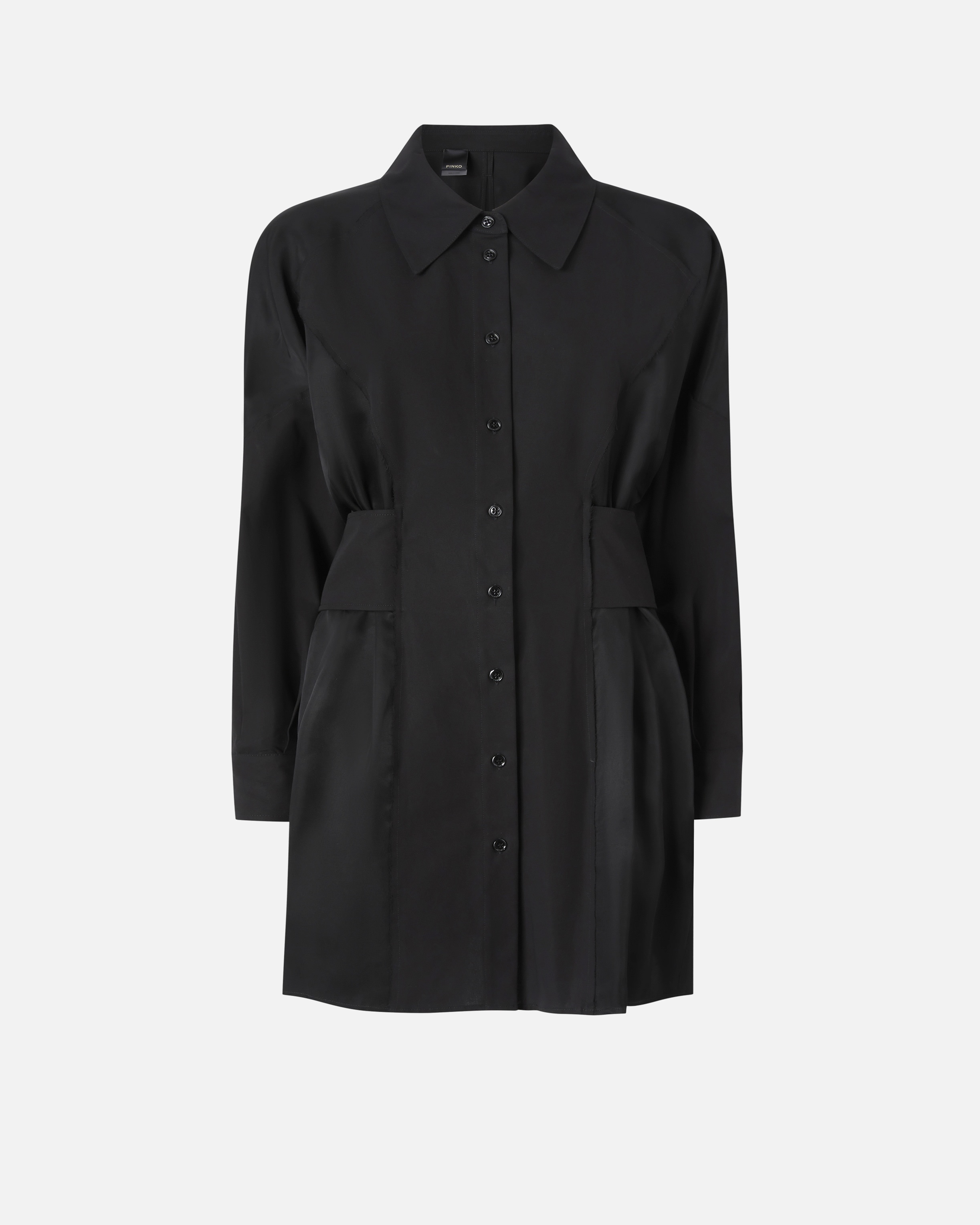 SHORT SHIRT DRESS IN HABOTAI AND COTTON - 1