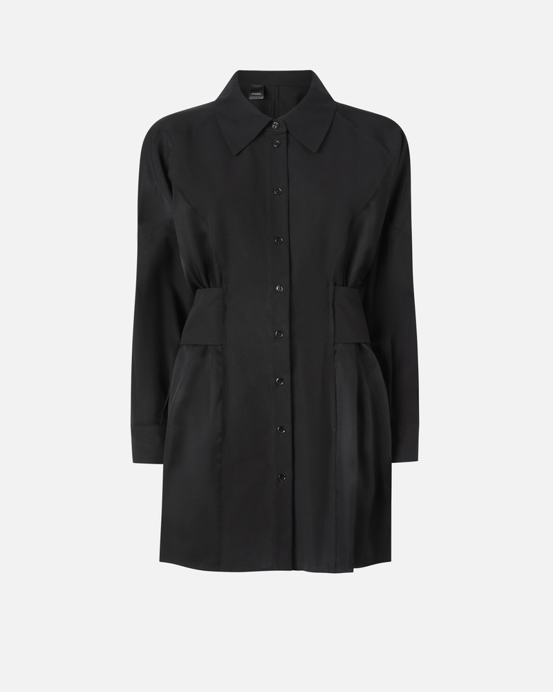 SHORT SHIRT DRESS IN HABOTAI AND COTTON 1