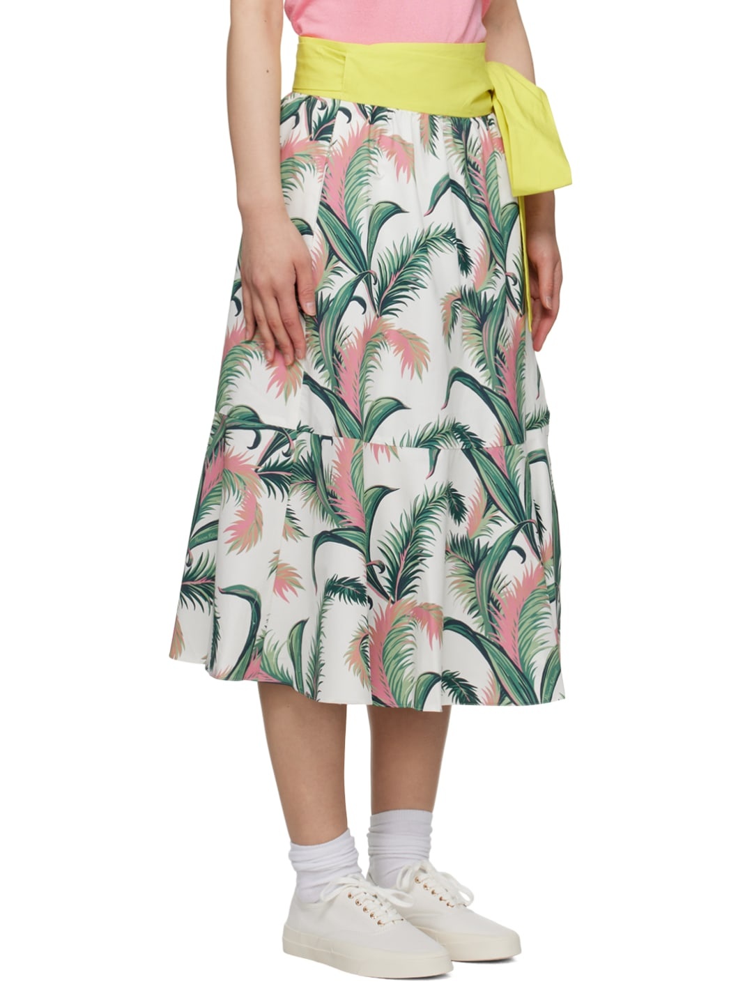 Multicolor Hotel Olympia Edition Palm Frond Midi Skirt - 2