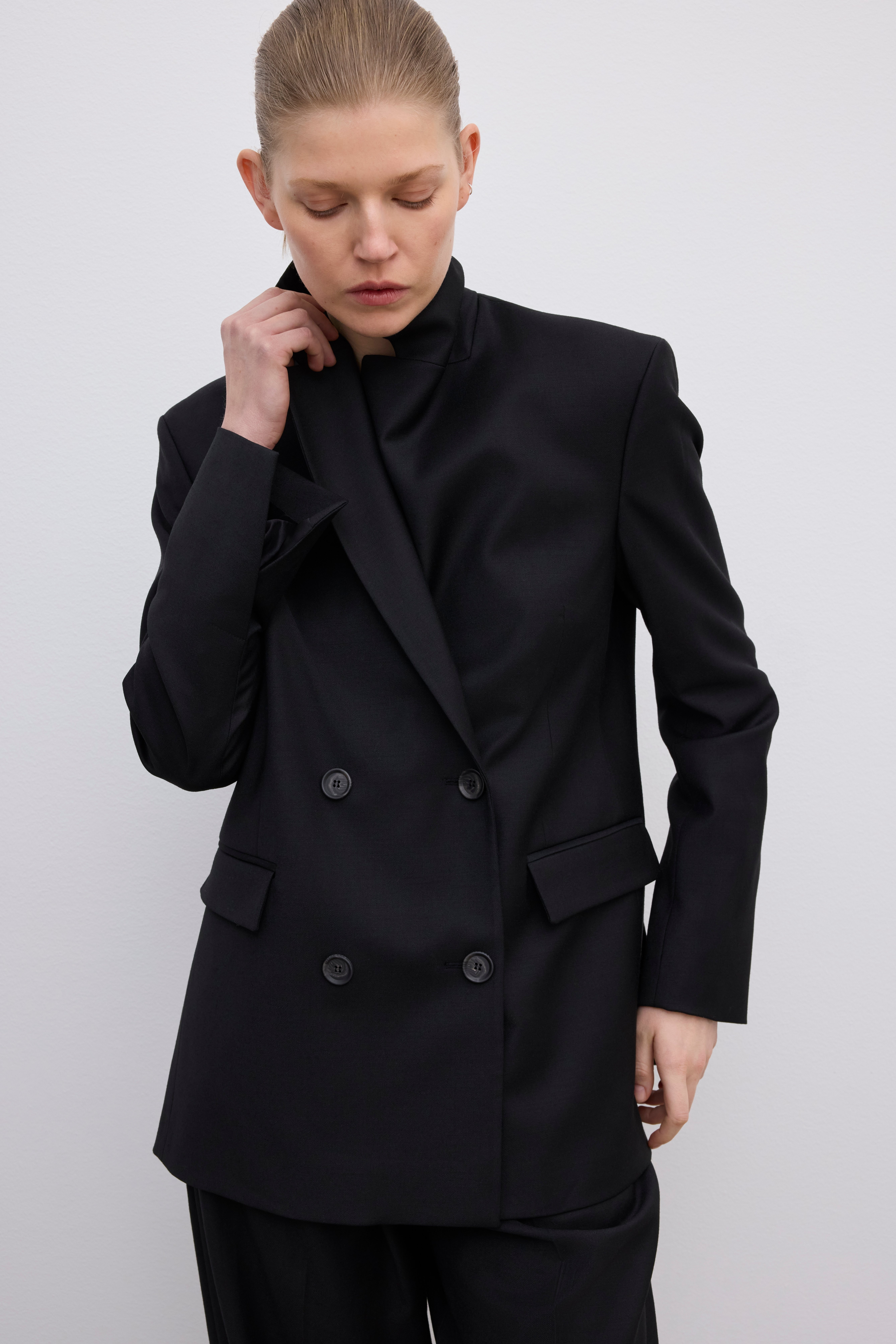 Classic wool blazer black - 5