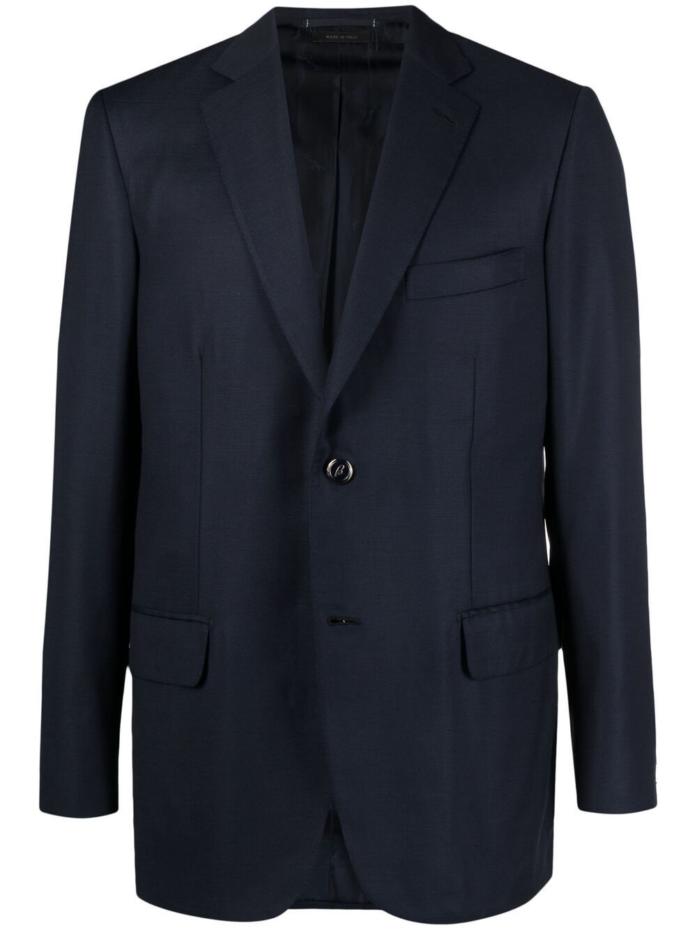 fitted single-breasted blazer - 1