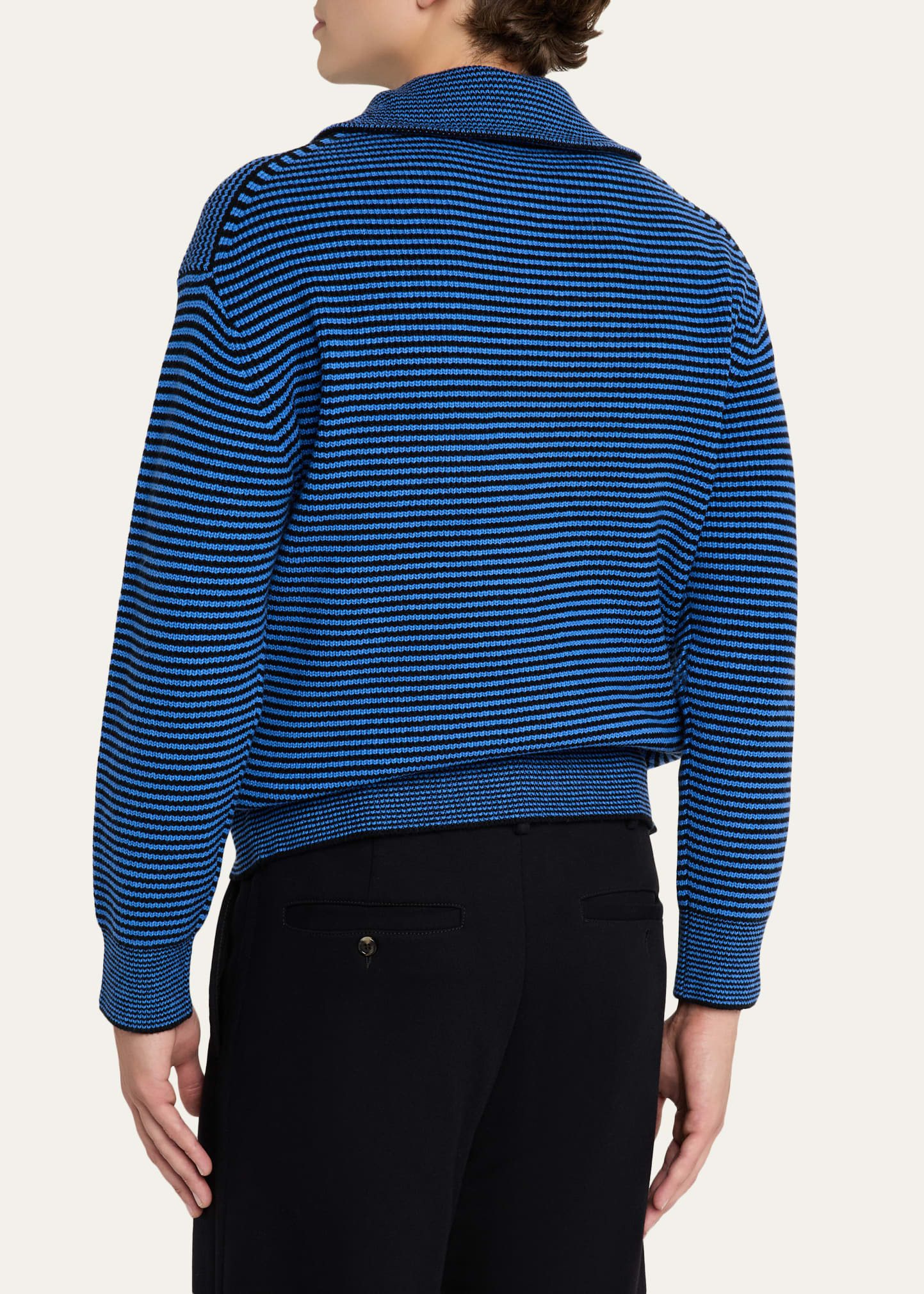 Men's Stripe Half-Zip Turtleneck Sweater - 3