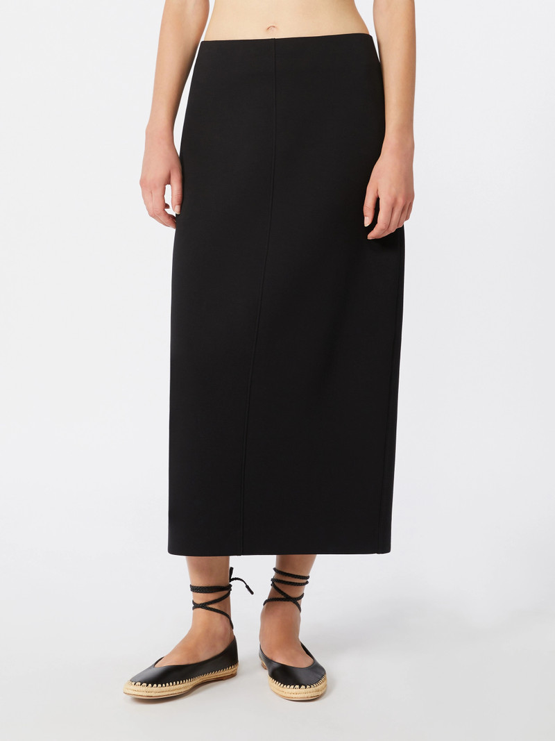 CADMIO Straight-fit scuba jersey skirt - BLACK 3