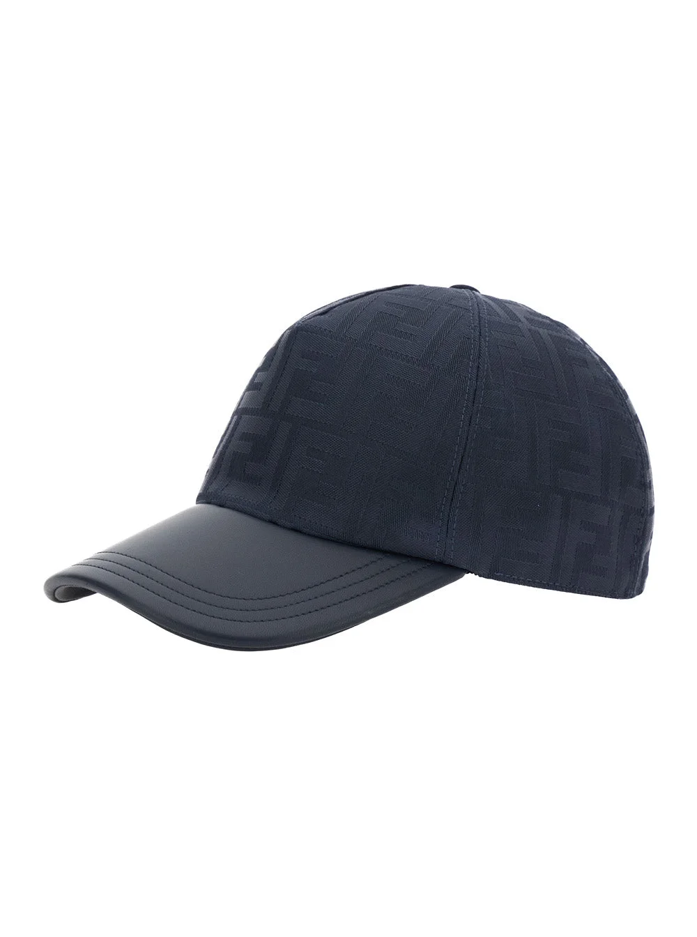 Fendi Men Blue Baseball Cap With Curved Brim In Ff Canvas Man - 1