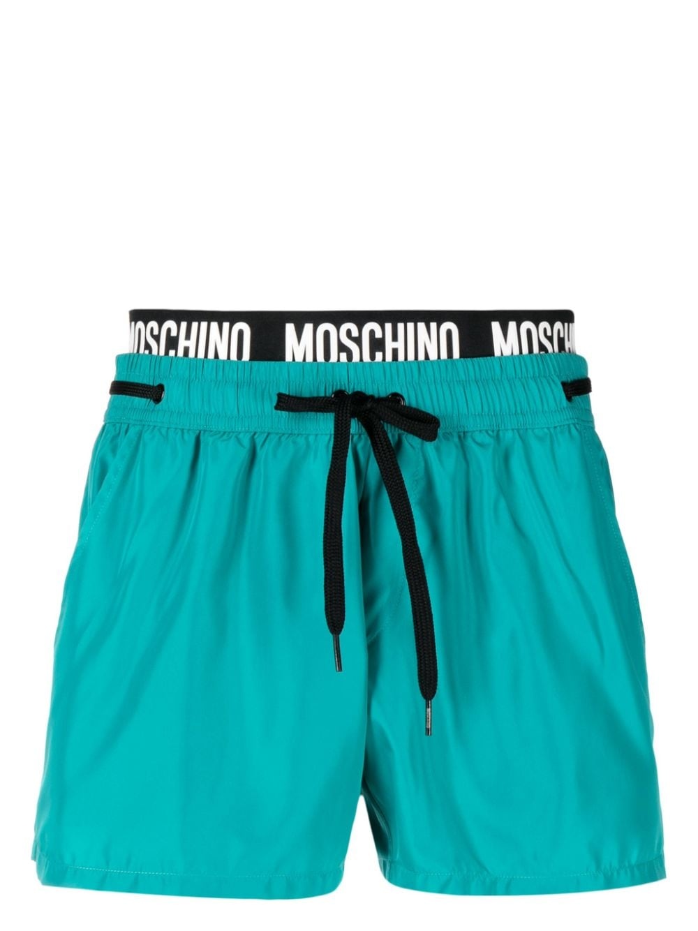 logo-waistband beach shorts - 1