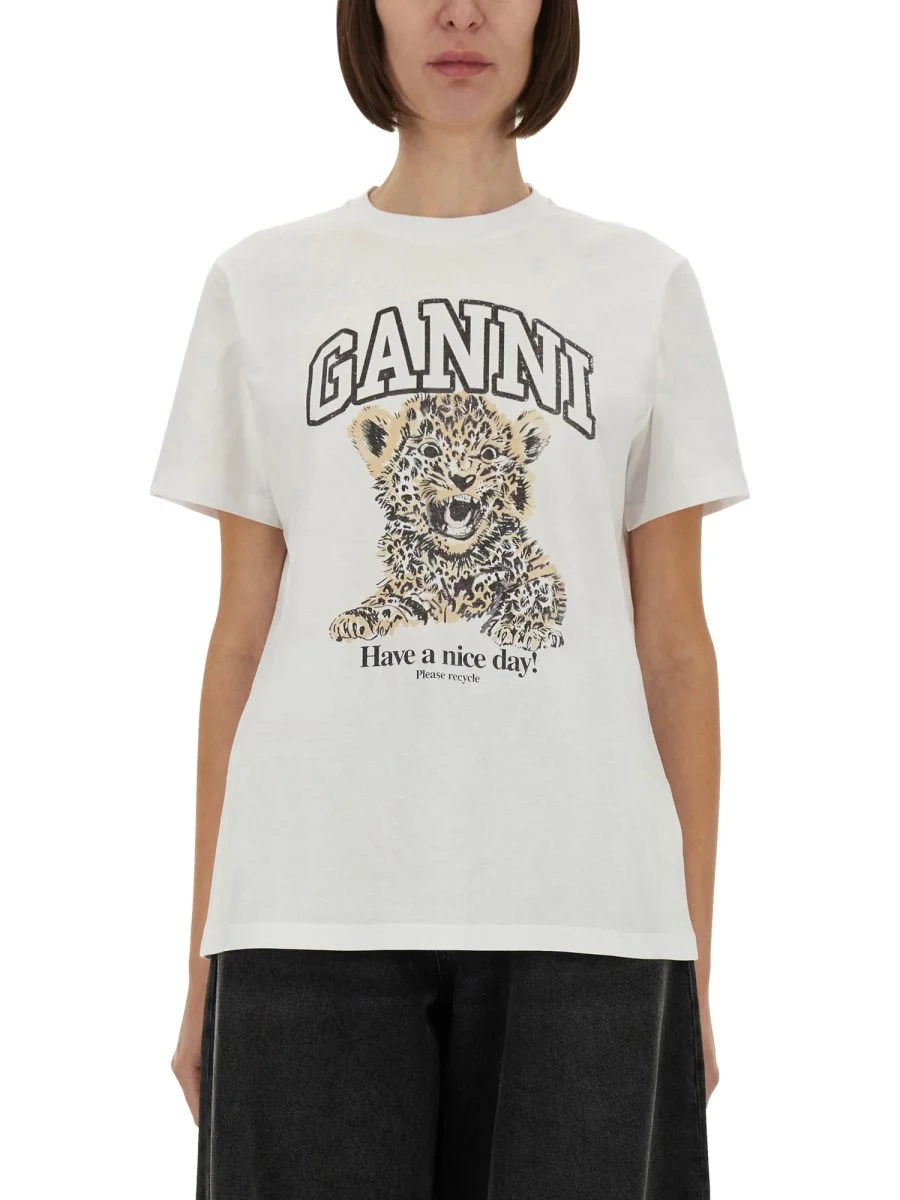 T-SHIRT LEOPARD IN JERSEY DI COTONE - 1