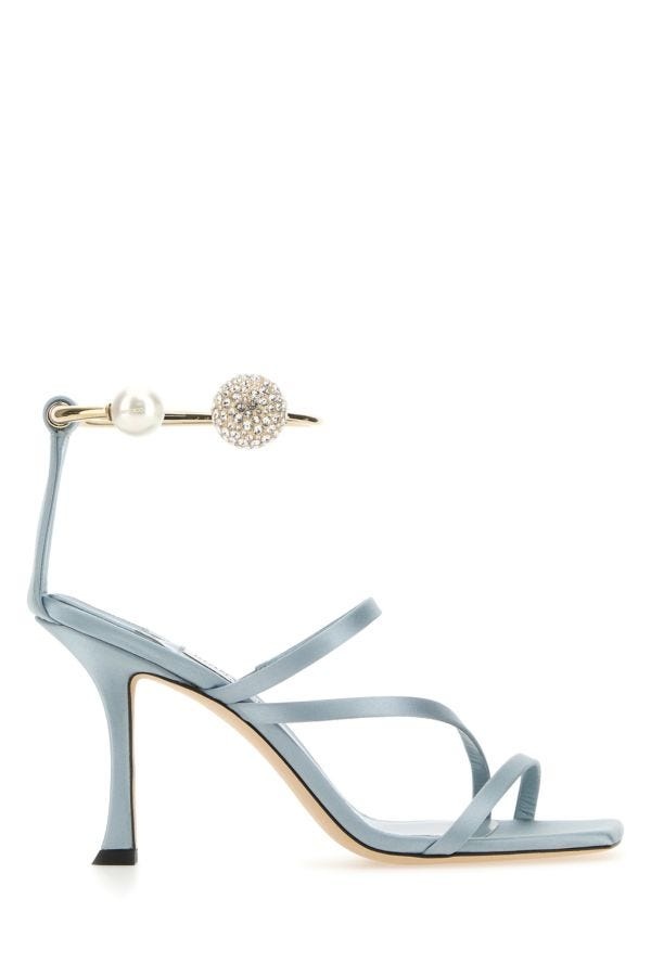 Powder blue satin Ottilia sandals - 1